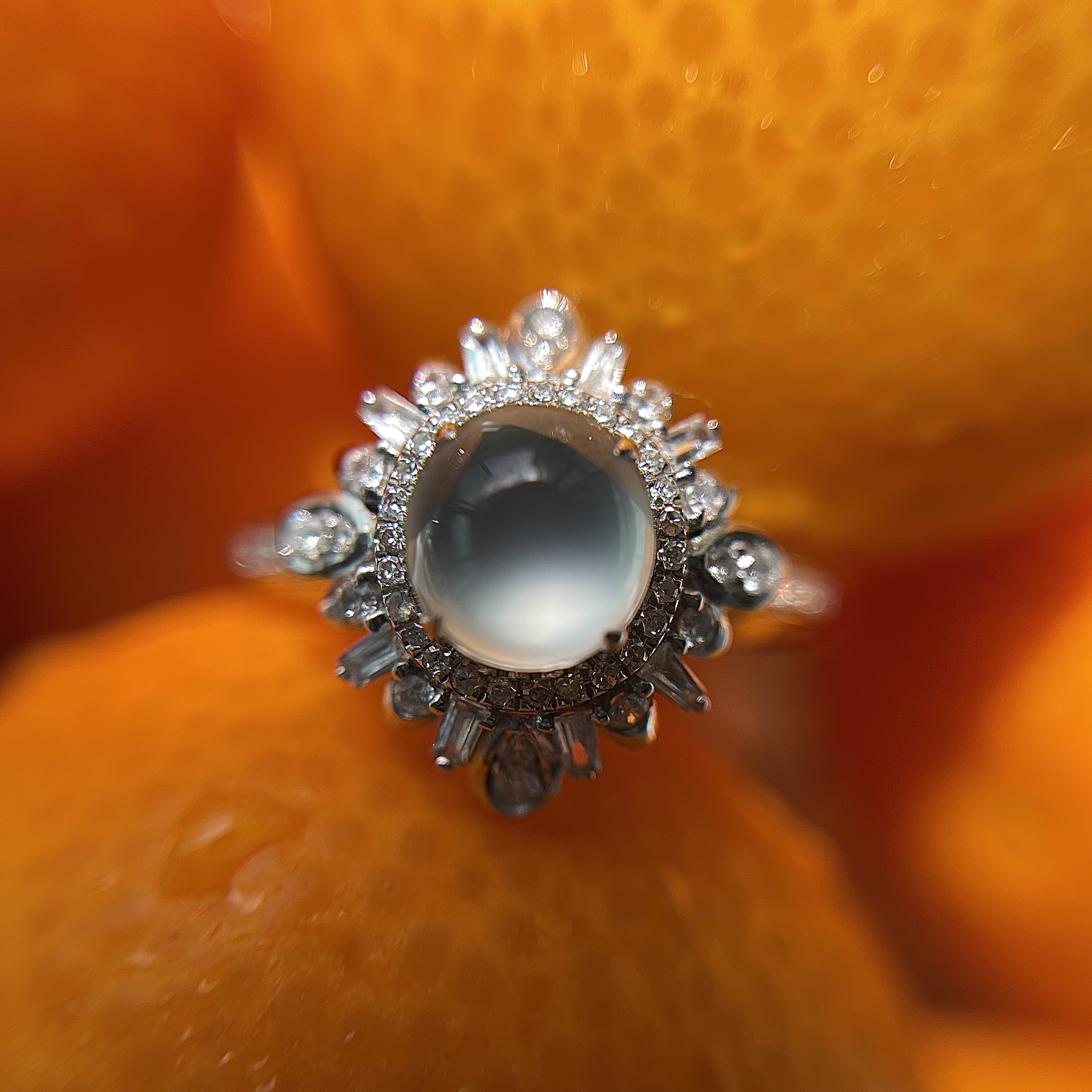 Glassy Colorless Jadeite Ring (PJA00130)
