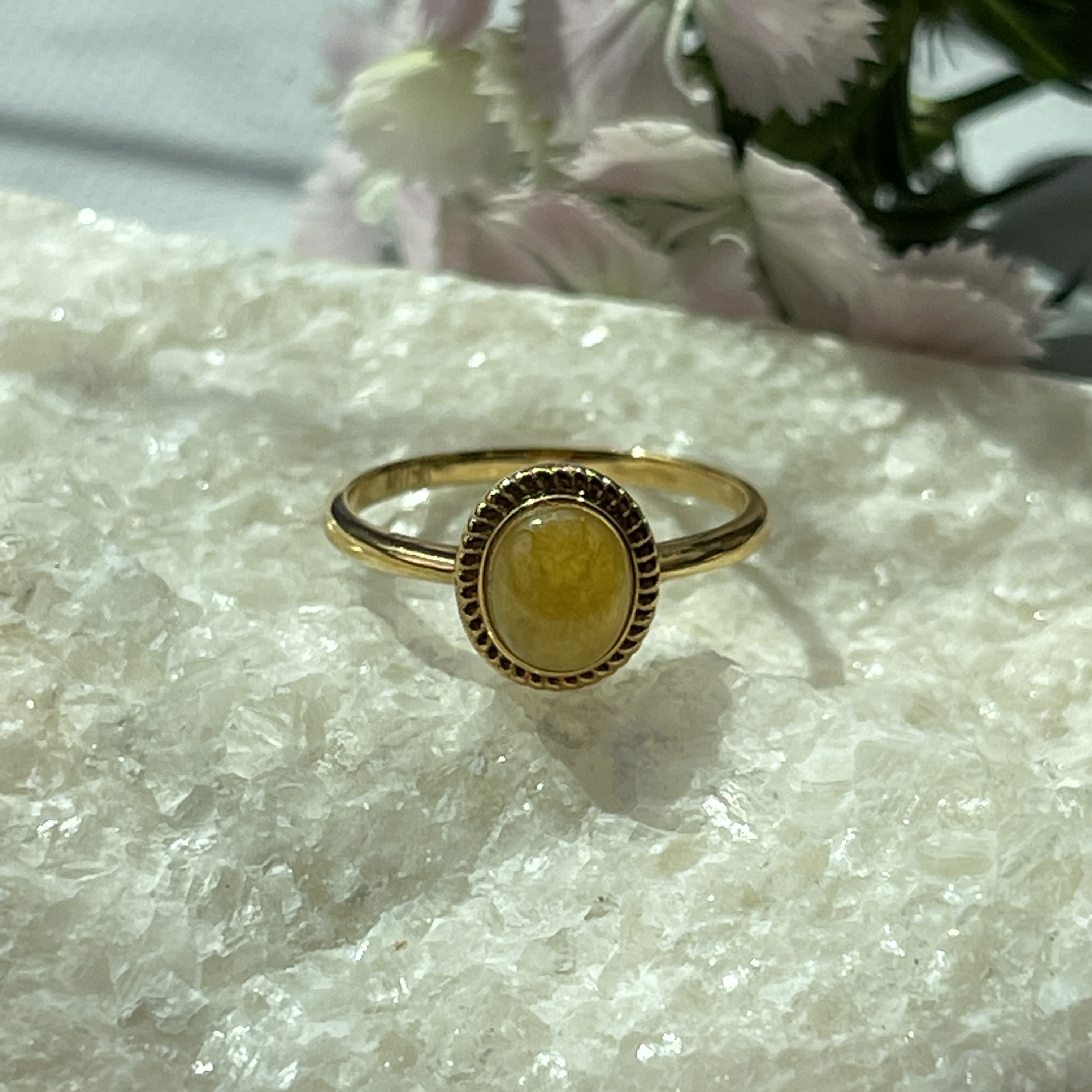 Icy Yellow Jade Ring (PJA00163) 