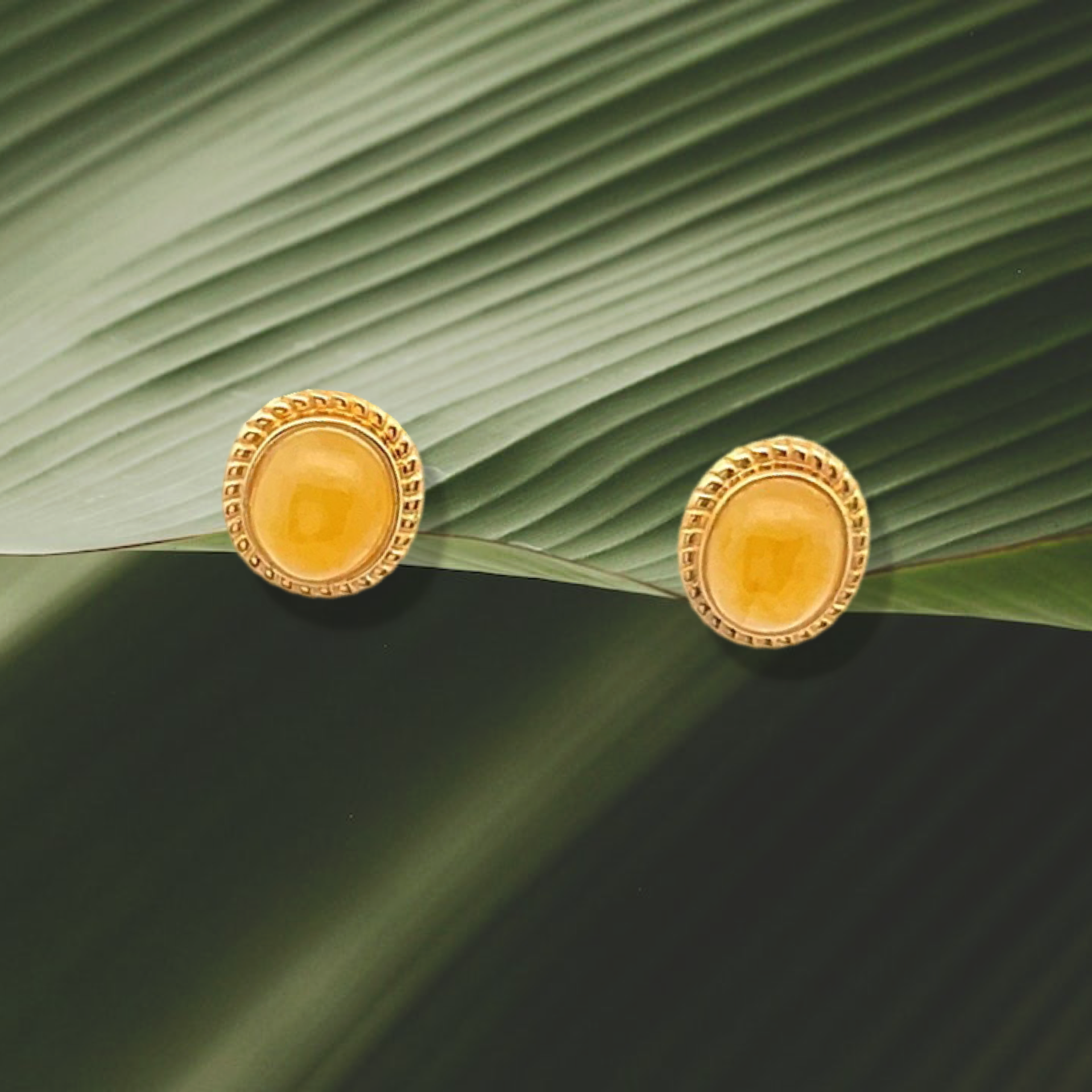 Icy Yellow Jade Earrings (PJA00162)