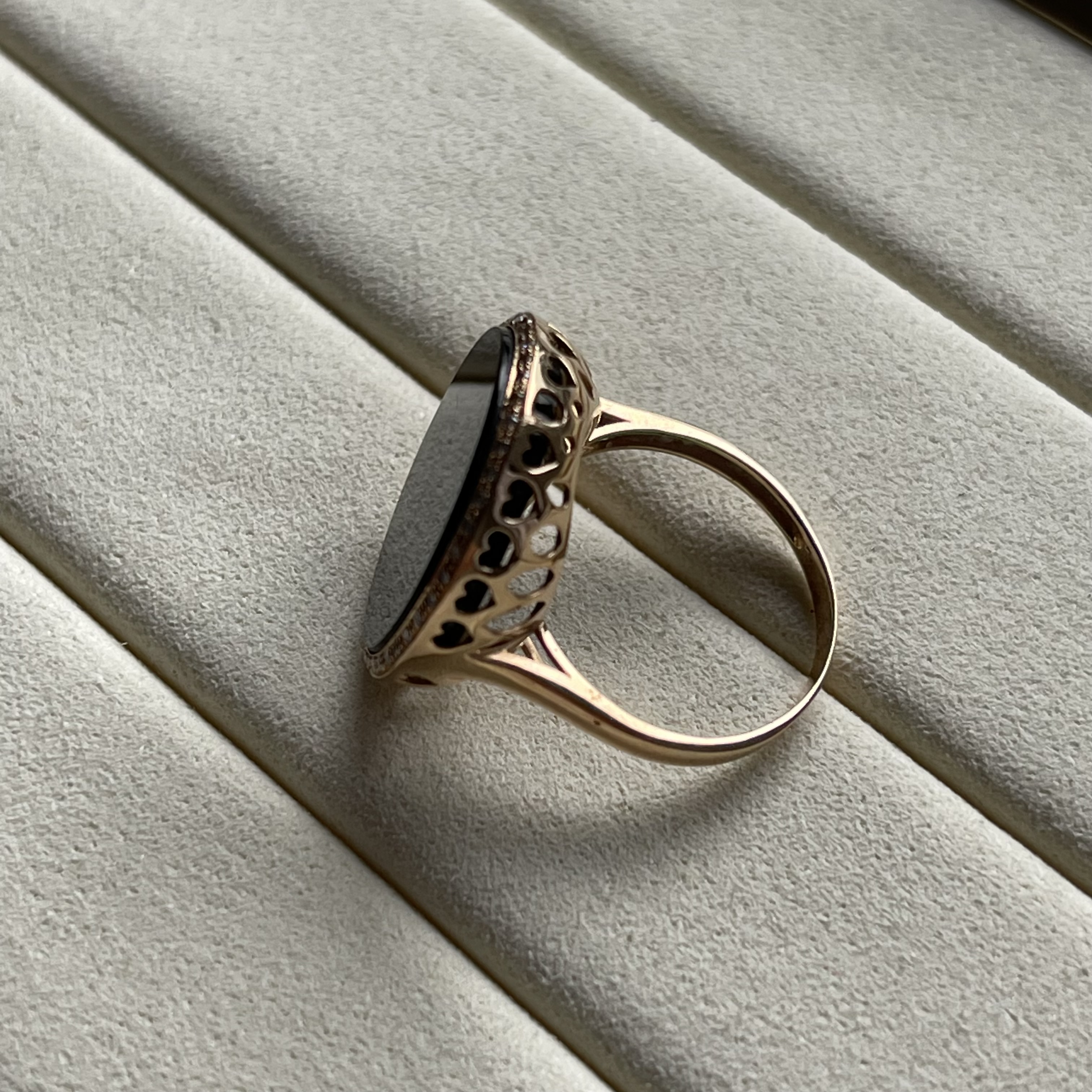 18K Rose Gold Omphacite Round Ring (PJA00080)