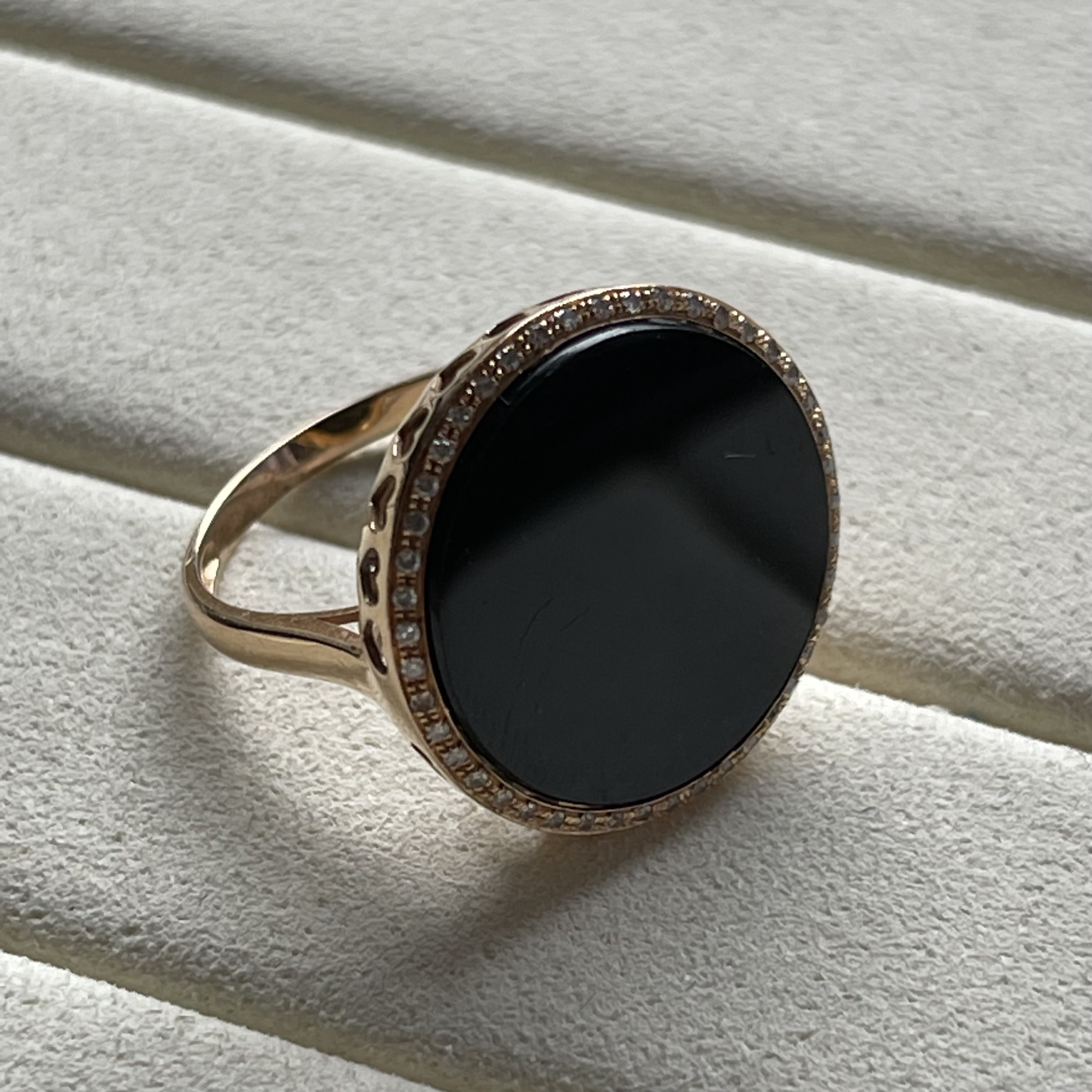 18K Rose Gold Omphacite Round Ring (PJA00080)