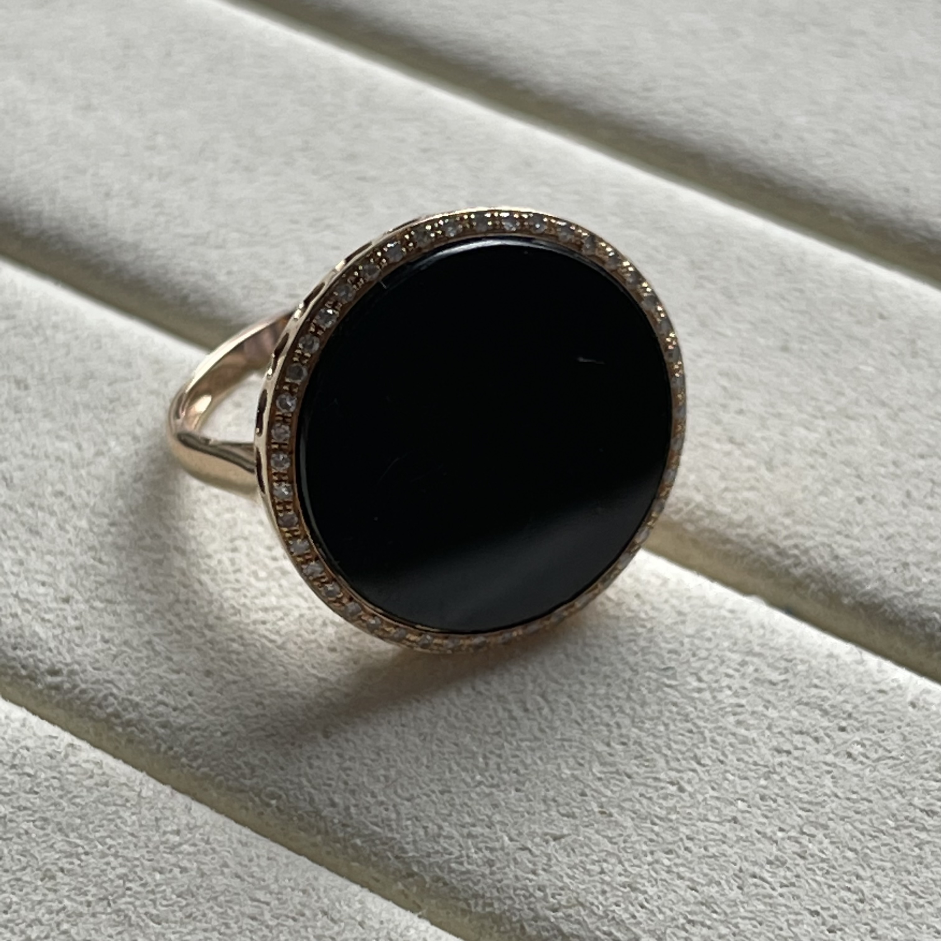 18K Rose Gold Omphacite Round Ring (PJA00080)