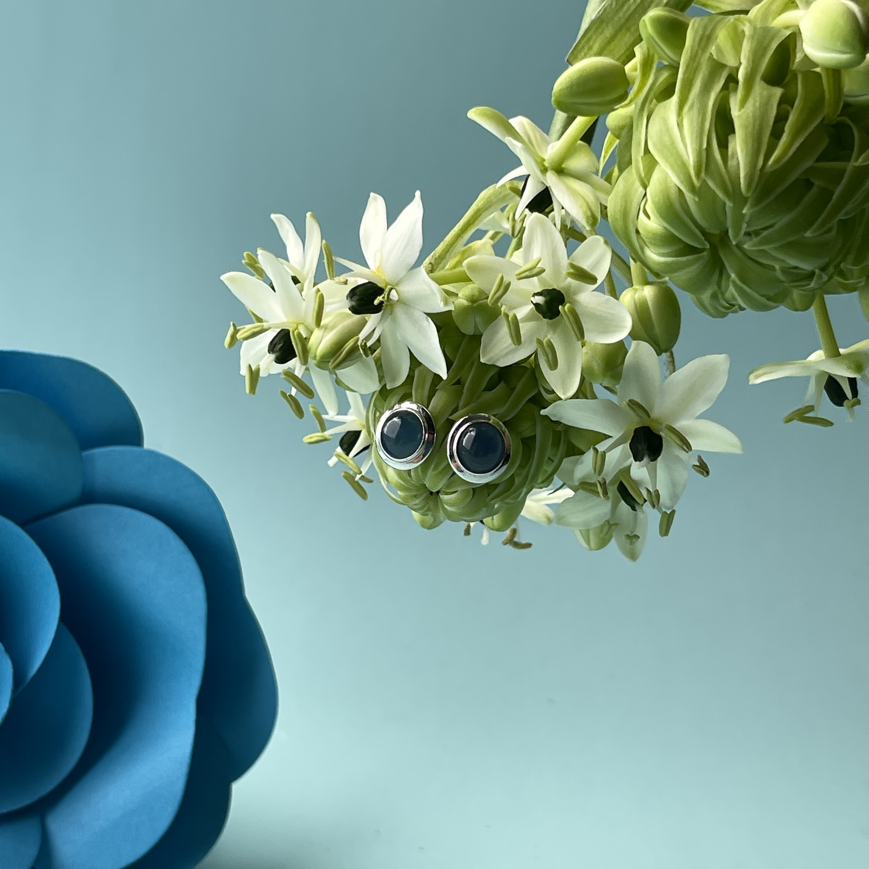 Vivid Blue Jade Cabochon Studs (PJA00265) 