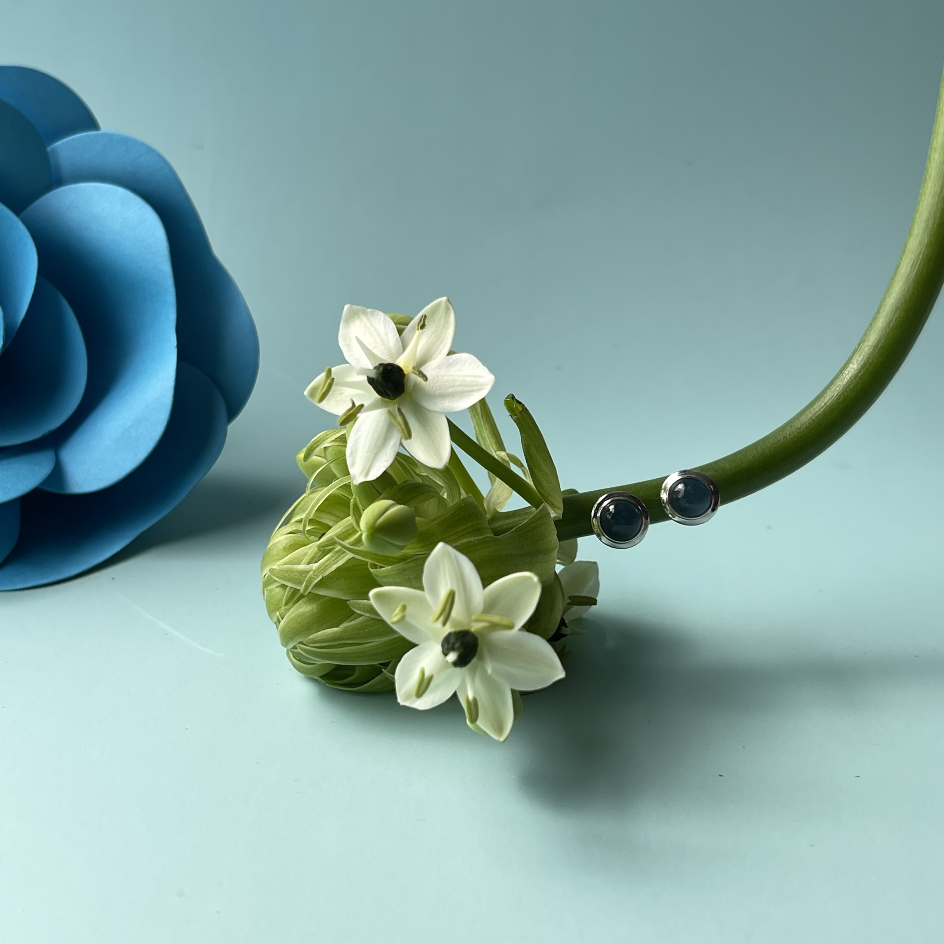 Vivid Blue Jade Cabochon Studs (PJA00265) 