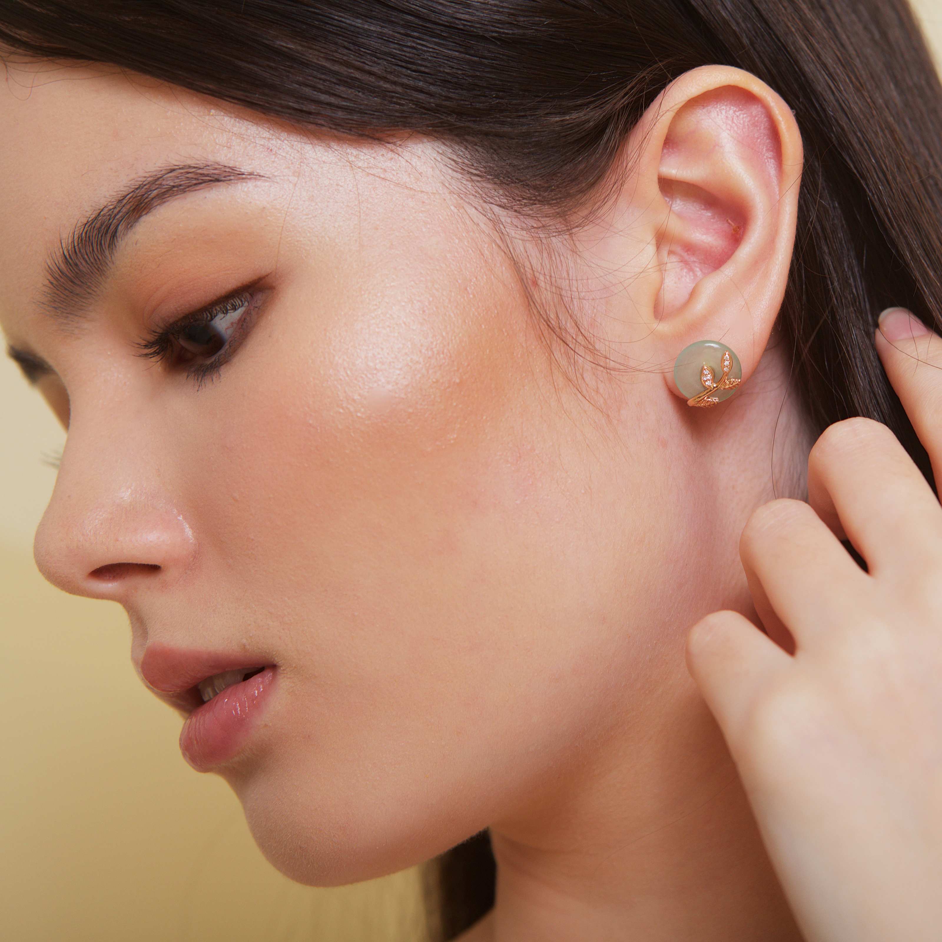 Icy Safety Coins Jade Earrings (PJA00181) 