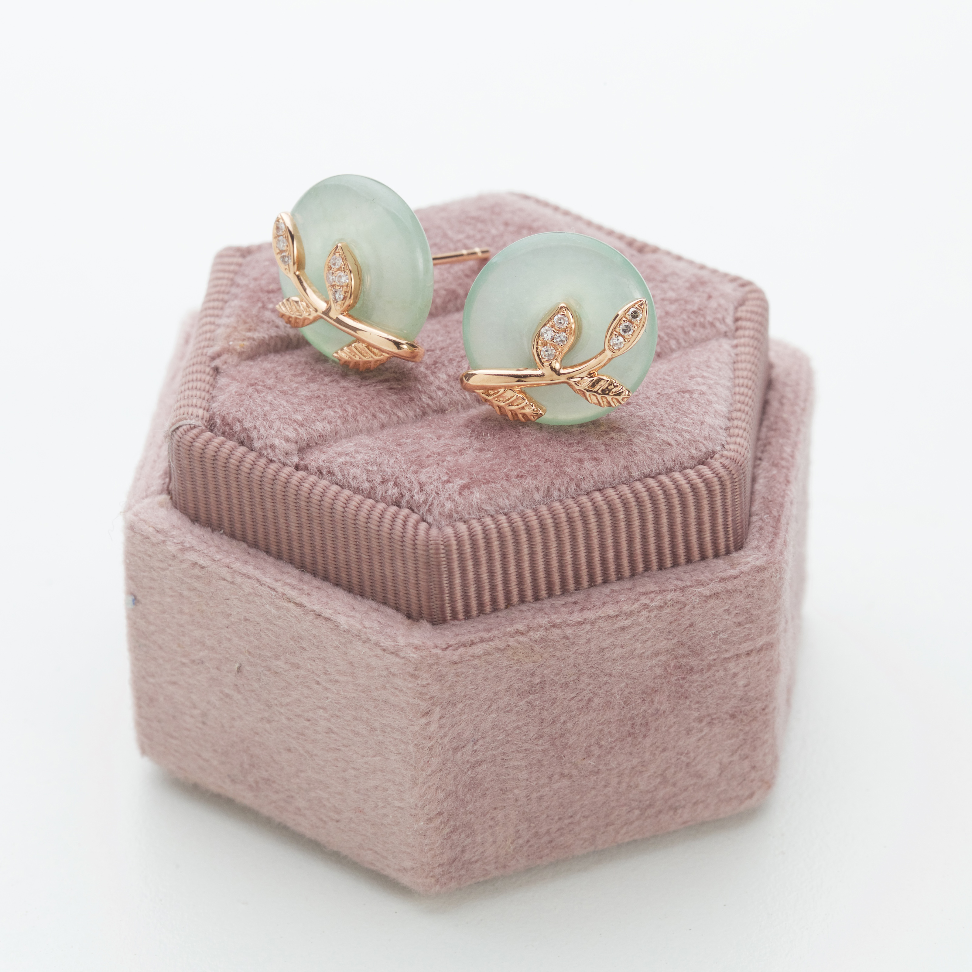 Icy Safety Coins Jade Earrings (PJA00181) 