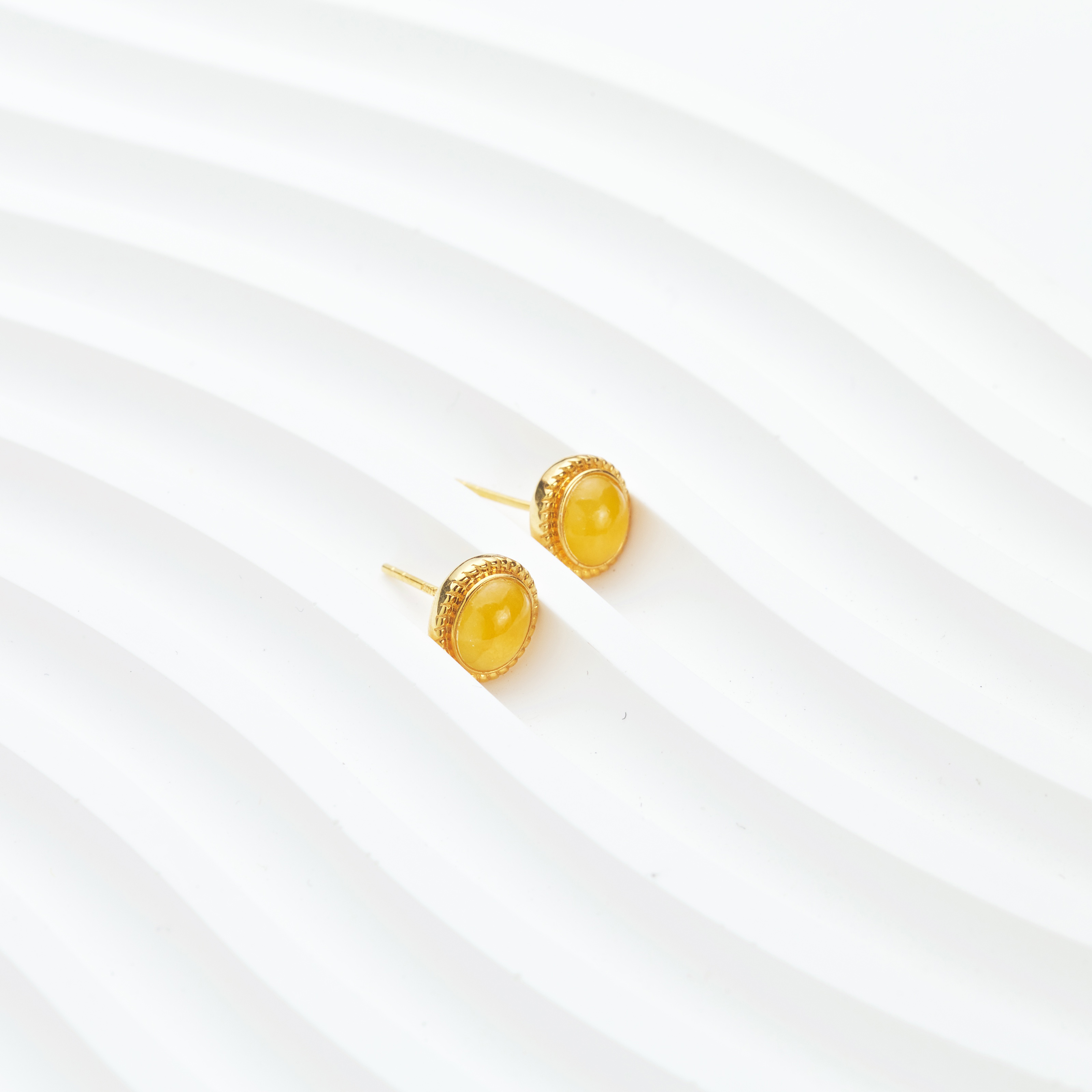 Icy Yellow Jade Earrings (PJA00162)