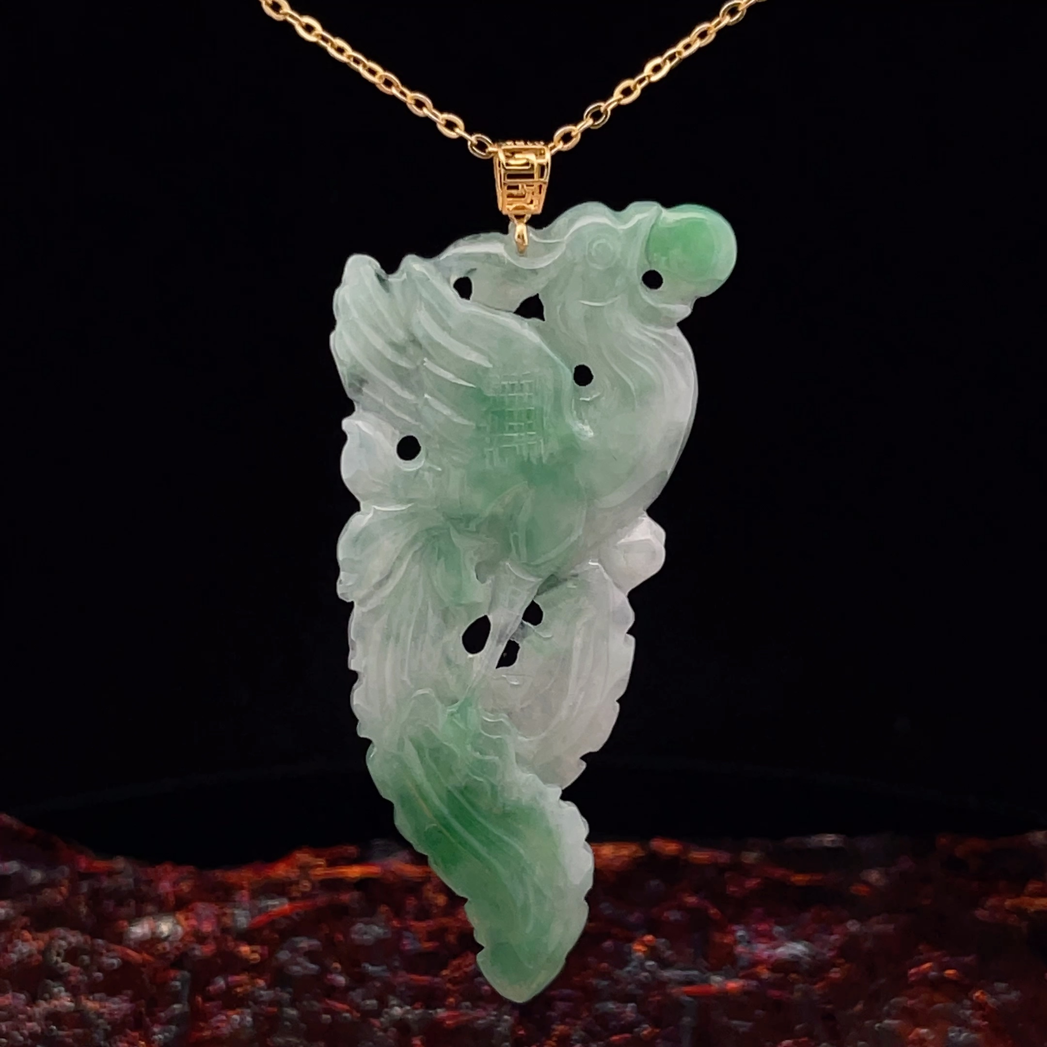 Carved Phoenix Pendant (PJA00274)