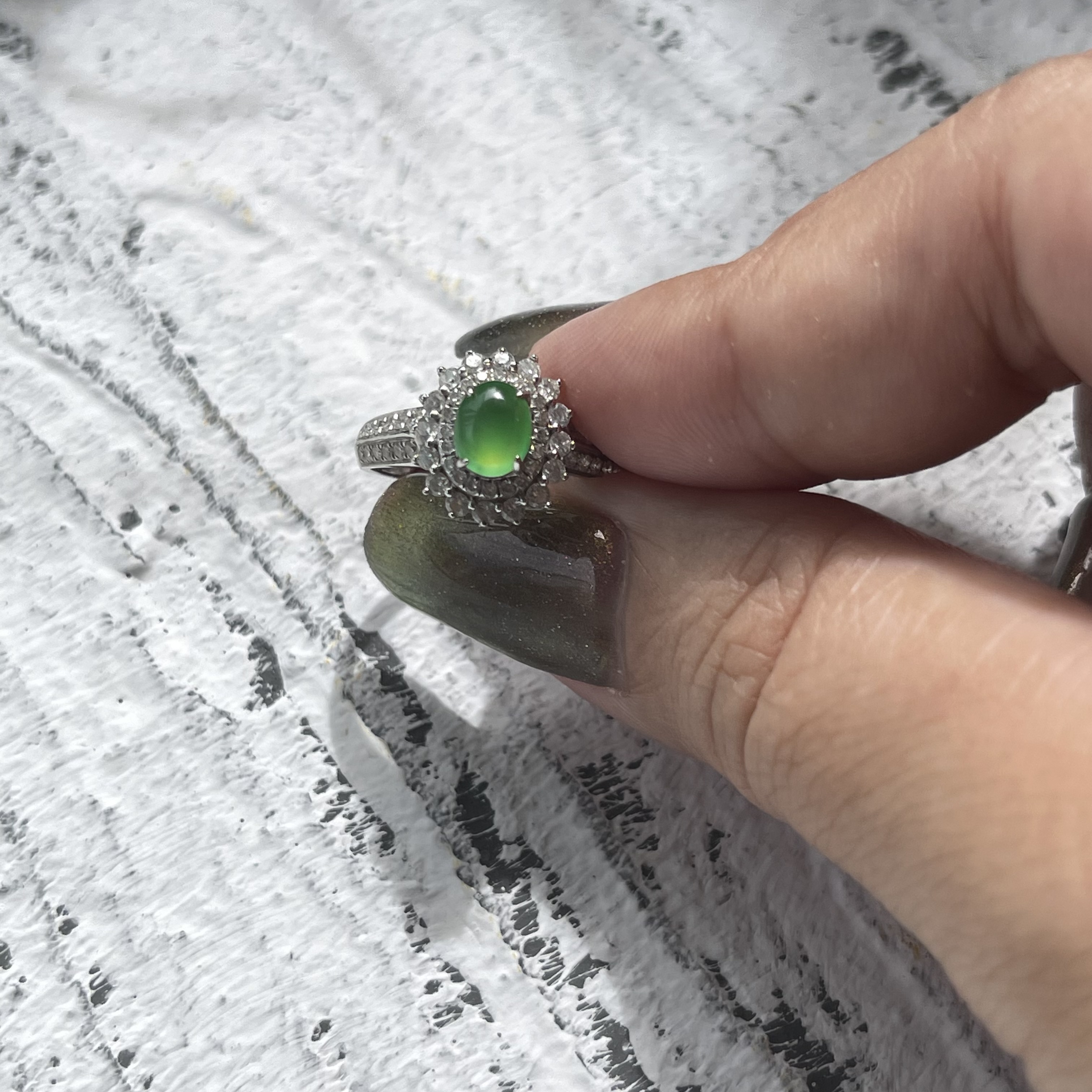 Vibrant Green Jadeite Ring (PJA00049)