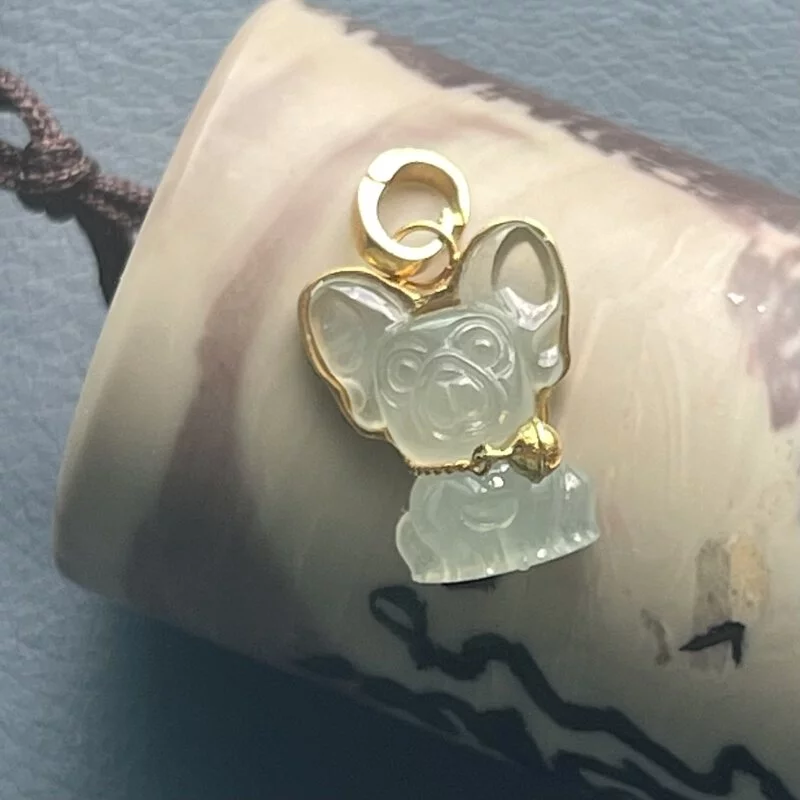 Pale Green Dog Pendant or Charm (PJA00117)