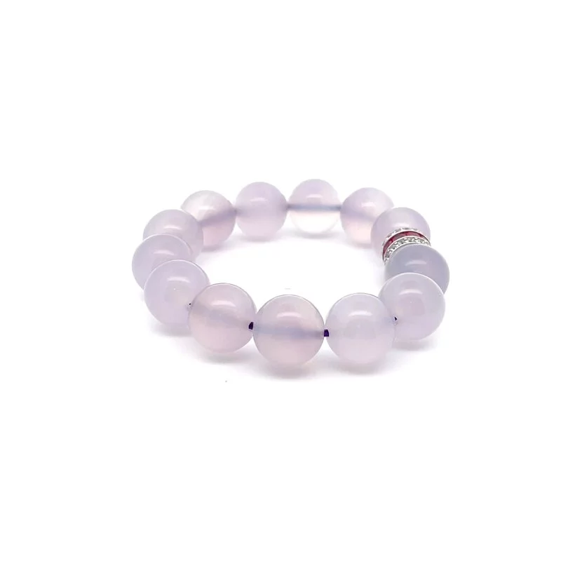 Natural Untreated Pale Lavender Chalcedony Bracelet (PCH00012)