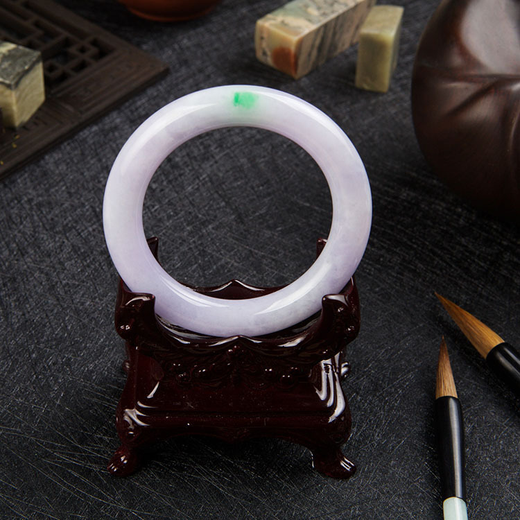 Icy Translucent Light Lavender Round Bangle (PJA00067)