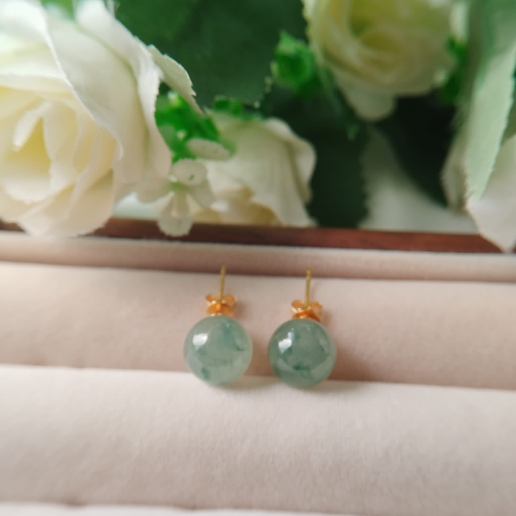 Green Stud Earrings (PJA00234)
