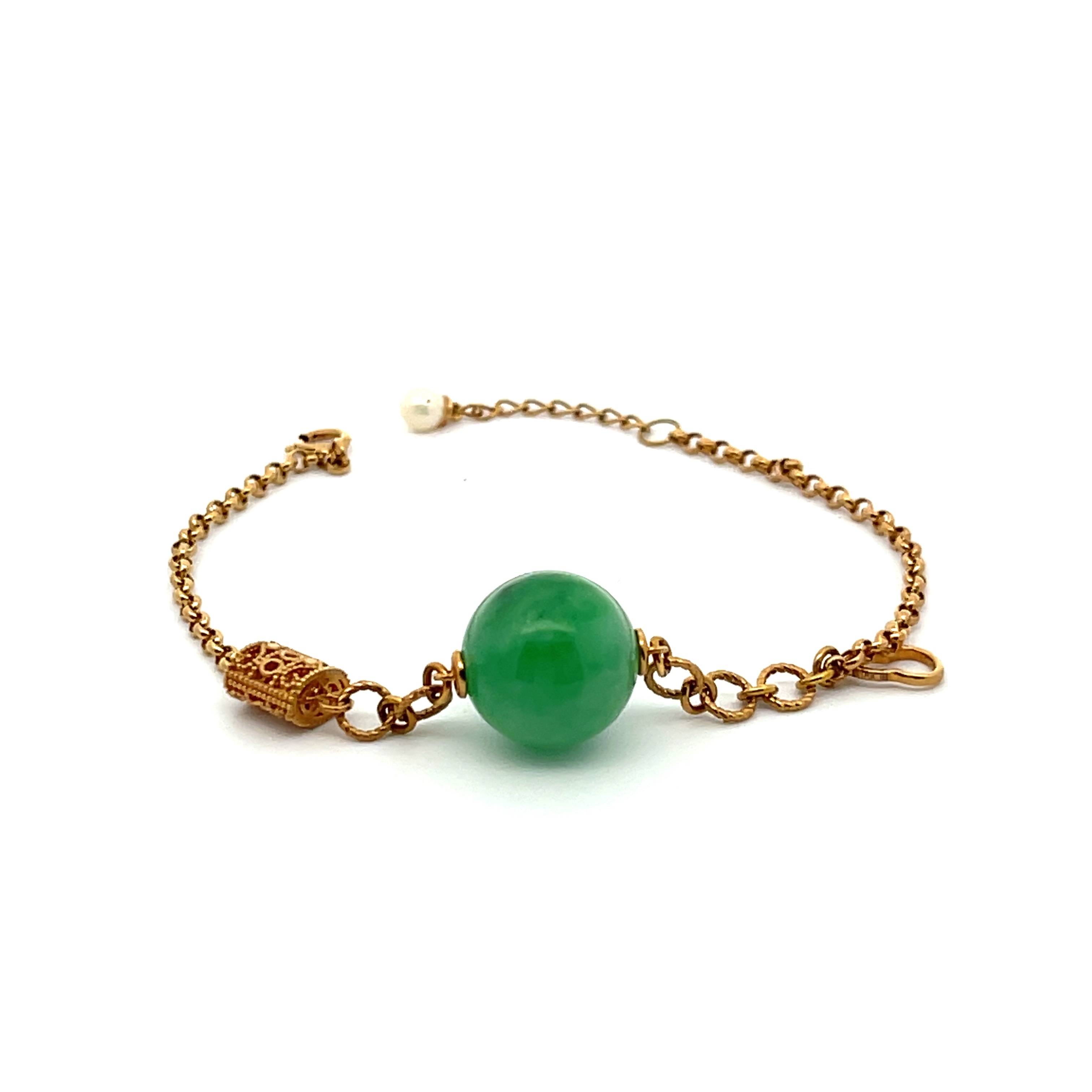 Green Jadeite Beads Bracelet (PJA00055)
