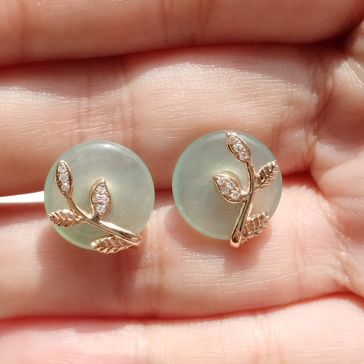 Icy Safety Coins Jade Earrings (PJA00181) 