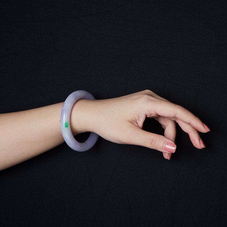 Icy Translucent Light Lavender Round Bangle (PJA00067)