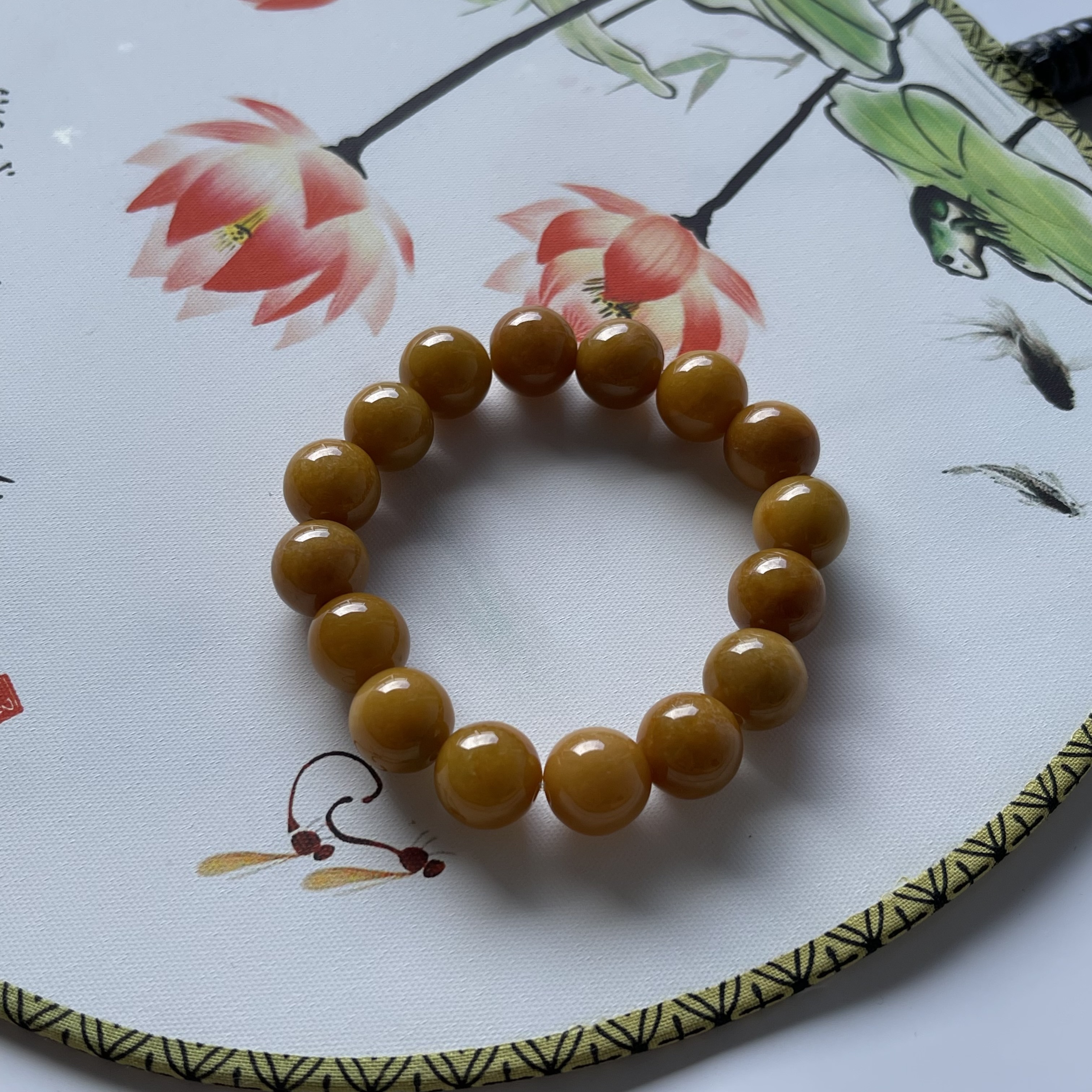 Yellow Jadeite Beads Bracelet (PJA00101)