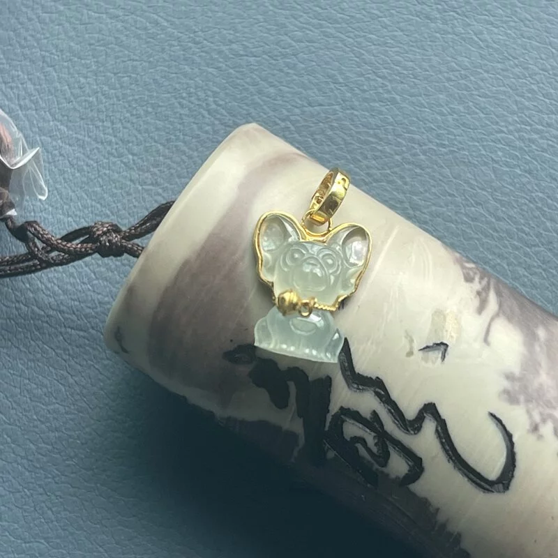 Pale Green Dog Pendant or Charm (PJA00117)