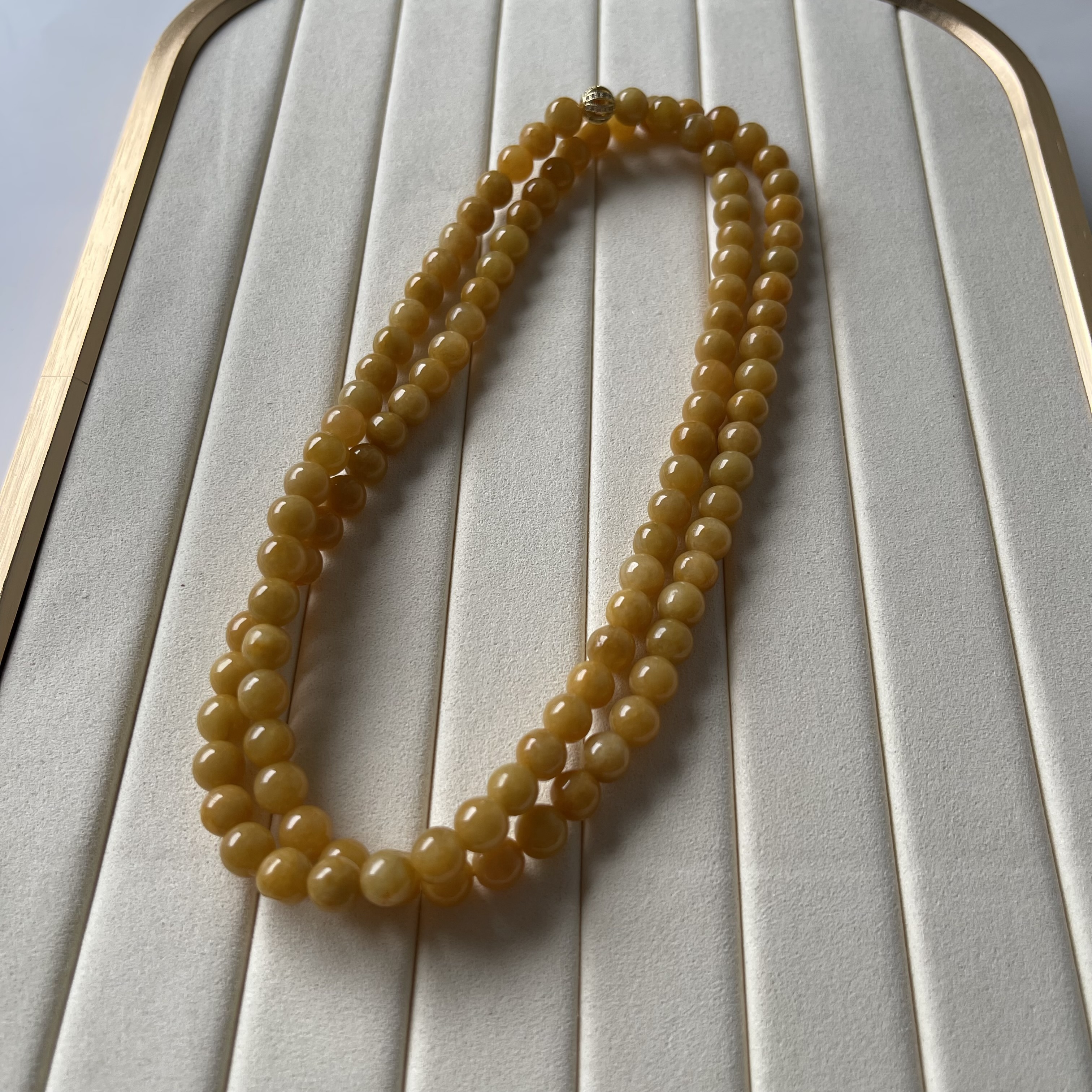 Yellow Jadeite Beads Bracelet or Necklace (PJA00098)