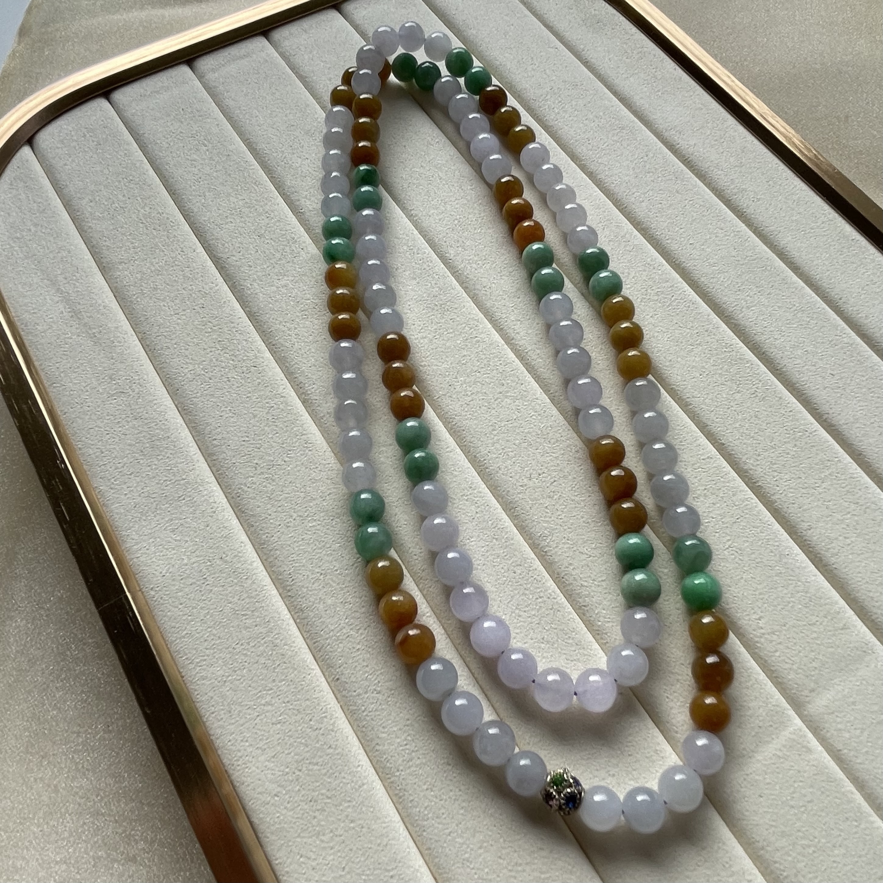 Multi Color Jadeite Beads Bracelet or Necklace (PJA00015)