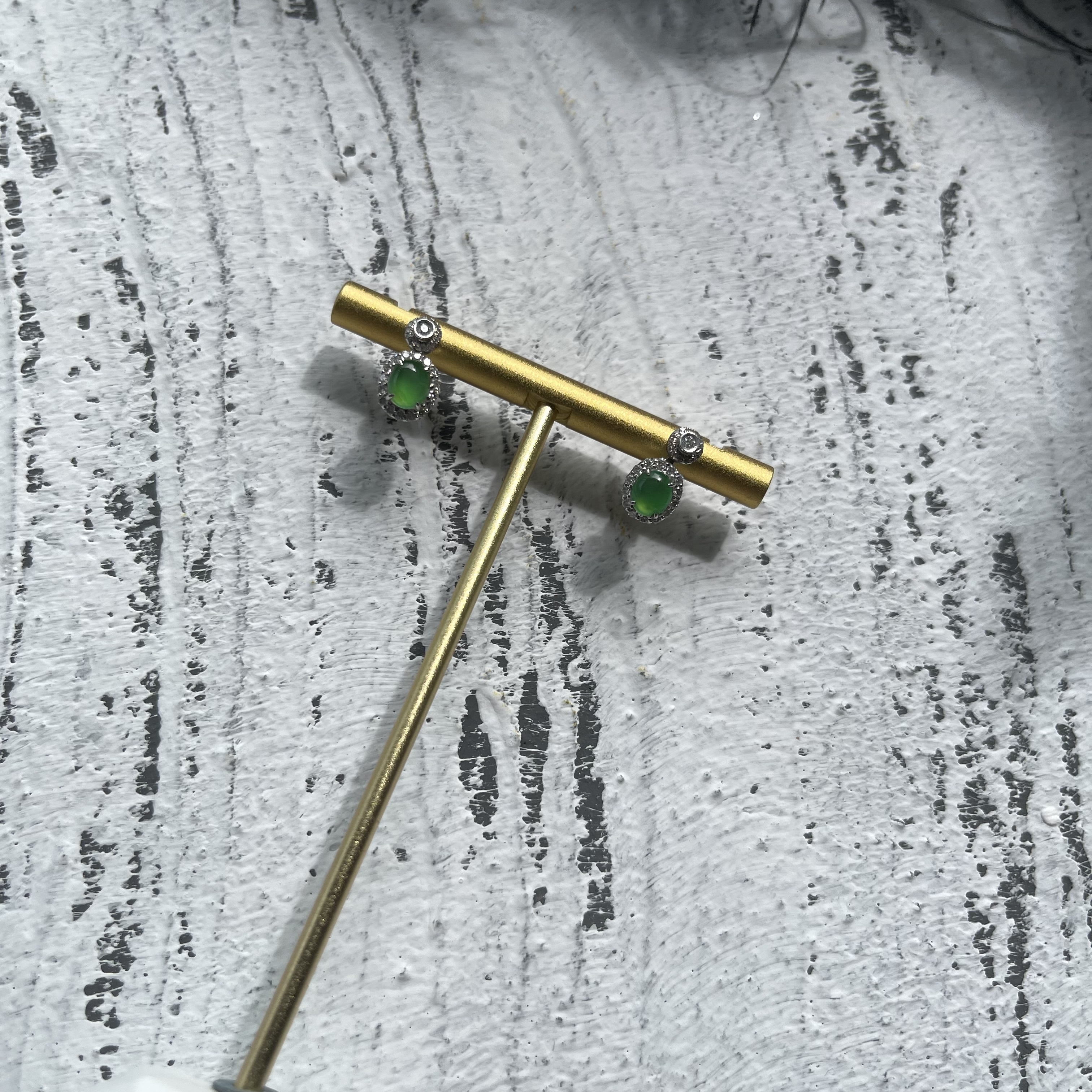 Vibrant Green Jadeite Earrings (PJA00050)