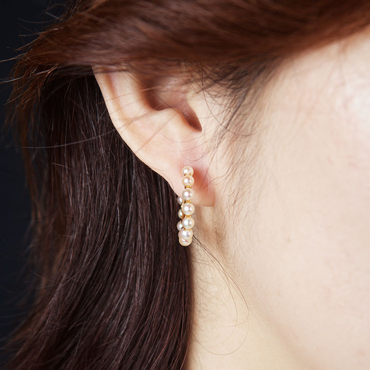 Pink Baby Akoya Hoop Earrings (PPE00005)