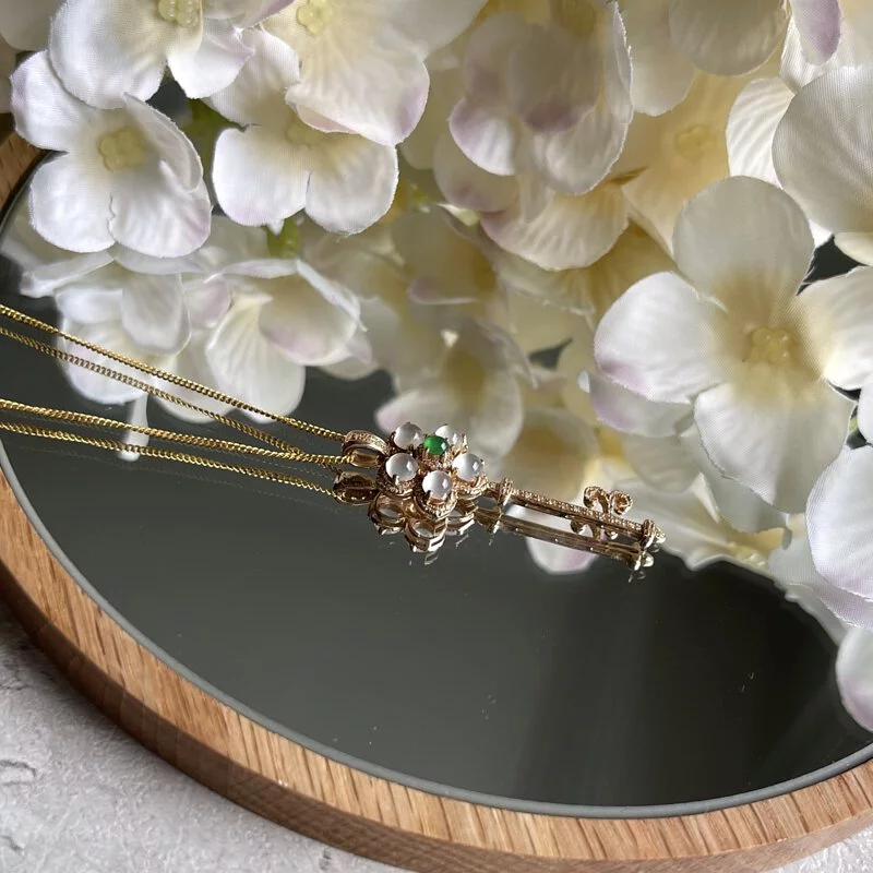 Clear White Jadeite Key Pendant (PJA00053)