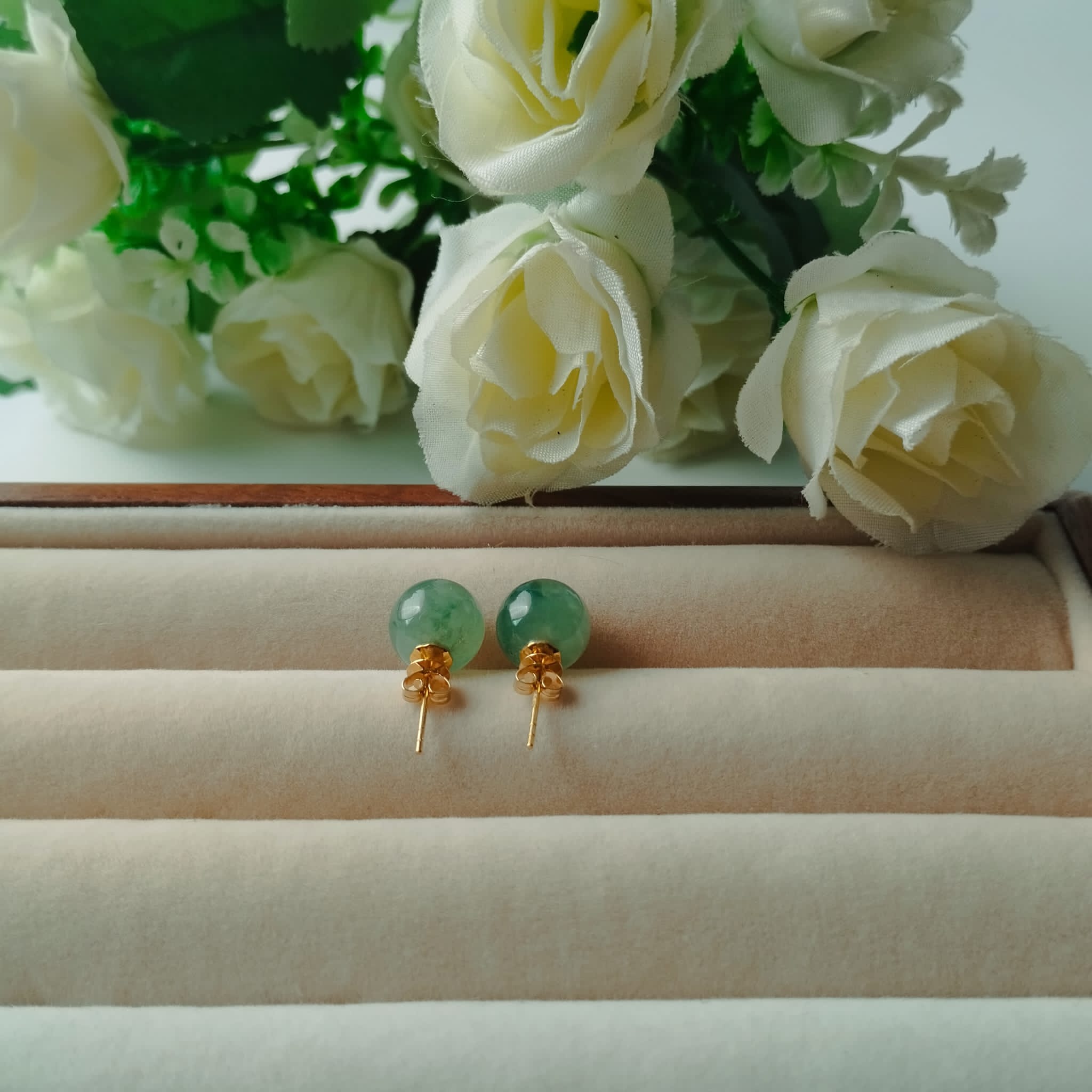 Green Stud Earrings (PJA00234)