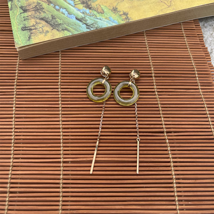 Olive Green Loops Earrings (PJA00031)