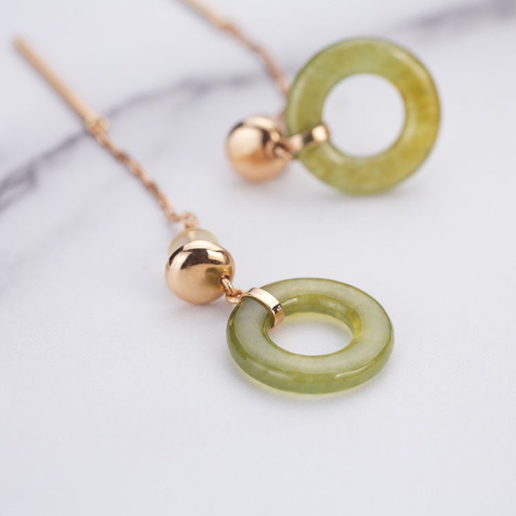 Olive Green Loops Earrings (PJA00031)