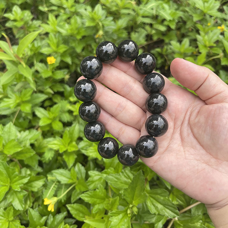 Black Jadeite Bracelet - Round Huge Beads (PJA00014)