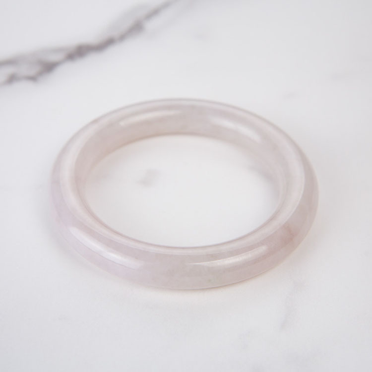 Icy Translucent Light Pink Round Bangle (PJA00072)