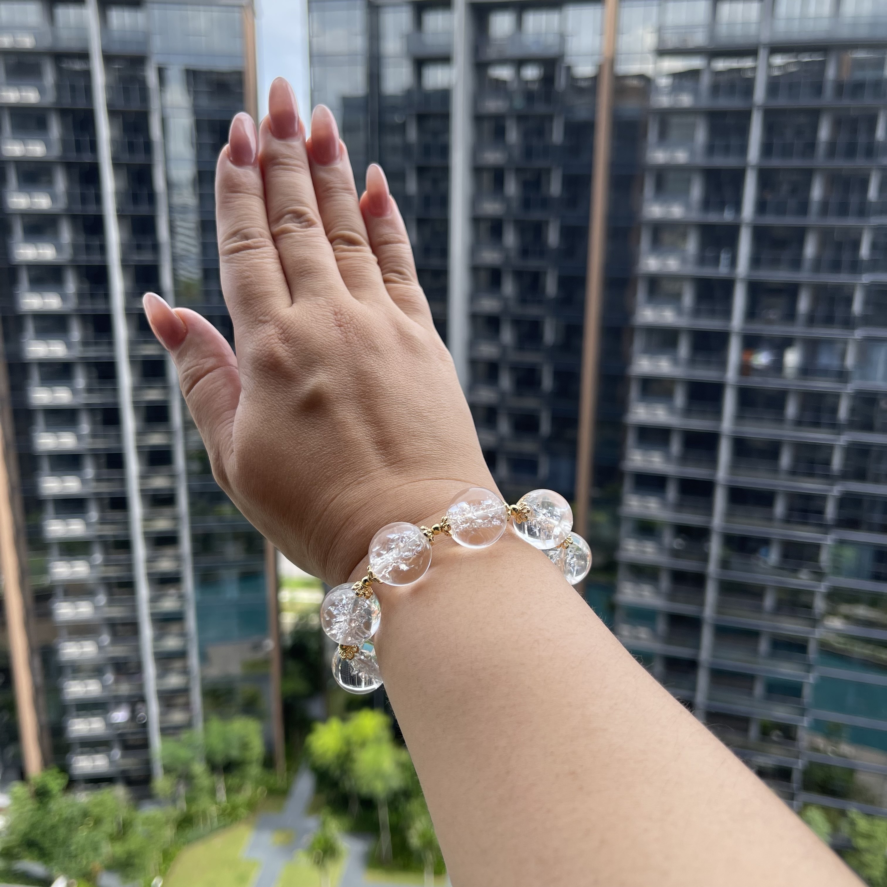 Cracked Crystal Clear Quartz Bracelet (PCH00015)