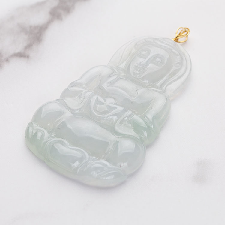 White with light green tinge Guan Yin Pendant (PJA00003)