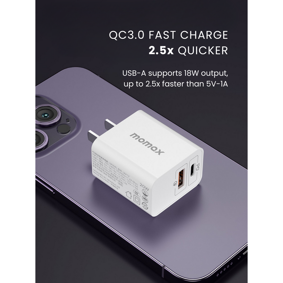 One Plug 20W Dual-Port Fast Charging Adapter