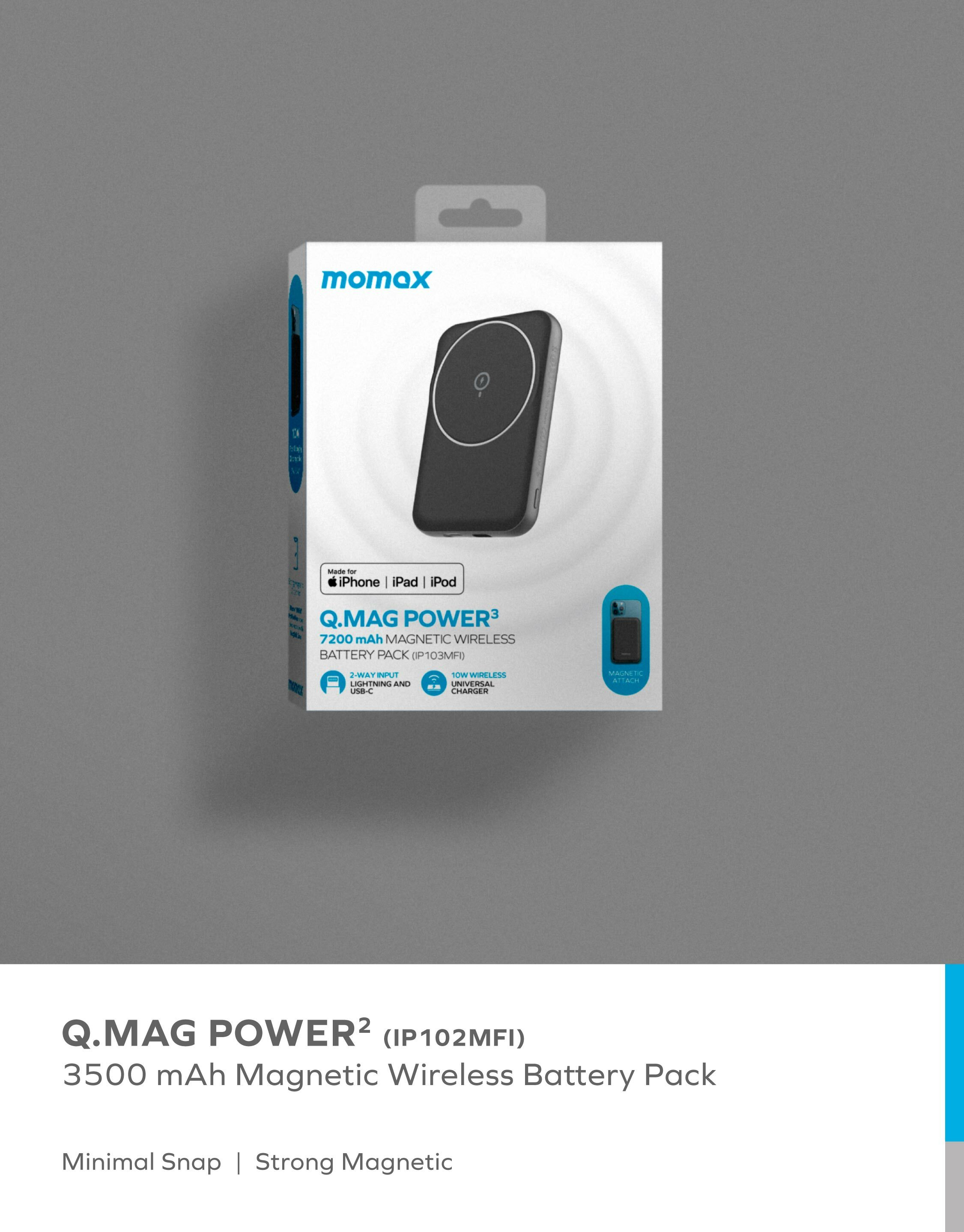 Q.Mag Power 3 Magnetic Wireless Battery Pack 7200mAh
