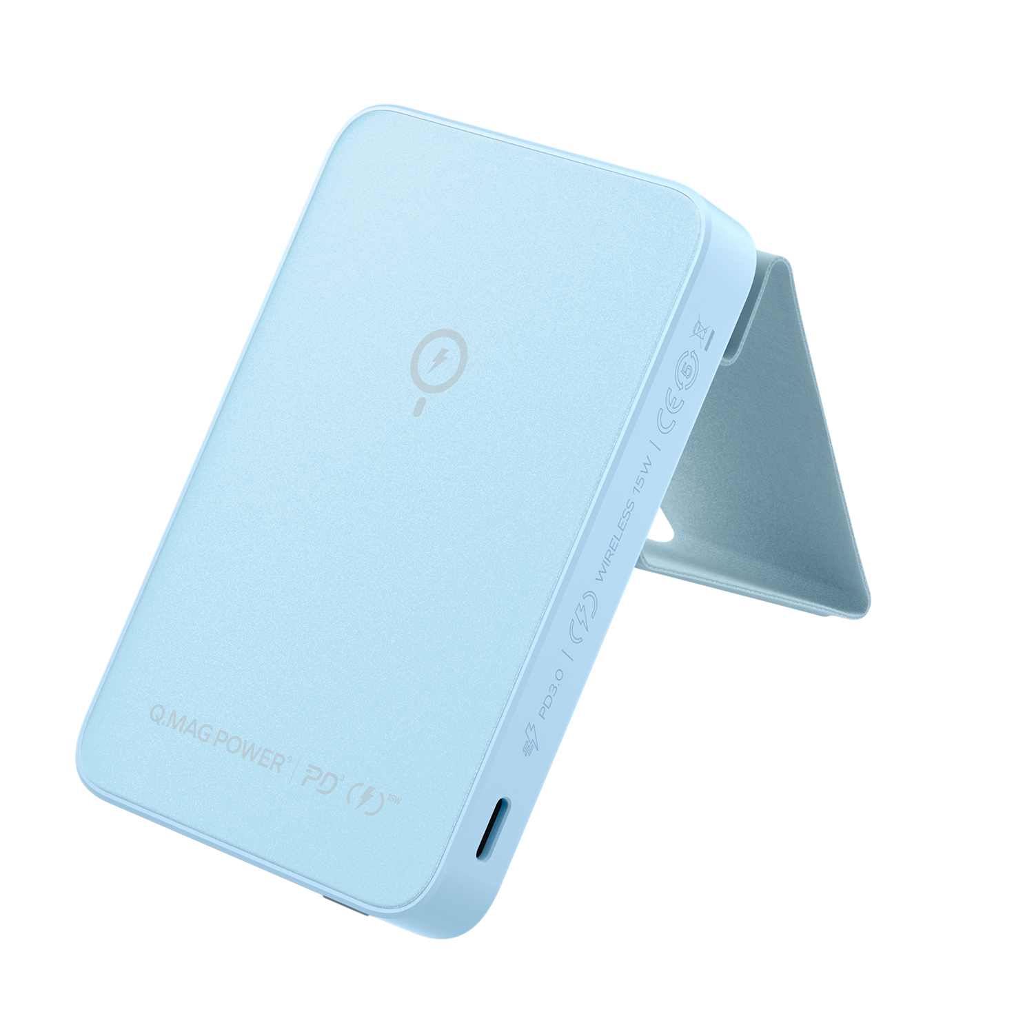 Q.Mag Power 9 Magnetic Wireless Battery Pack with Stand 5,000mAh