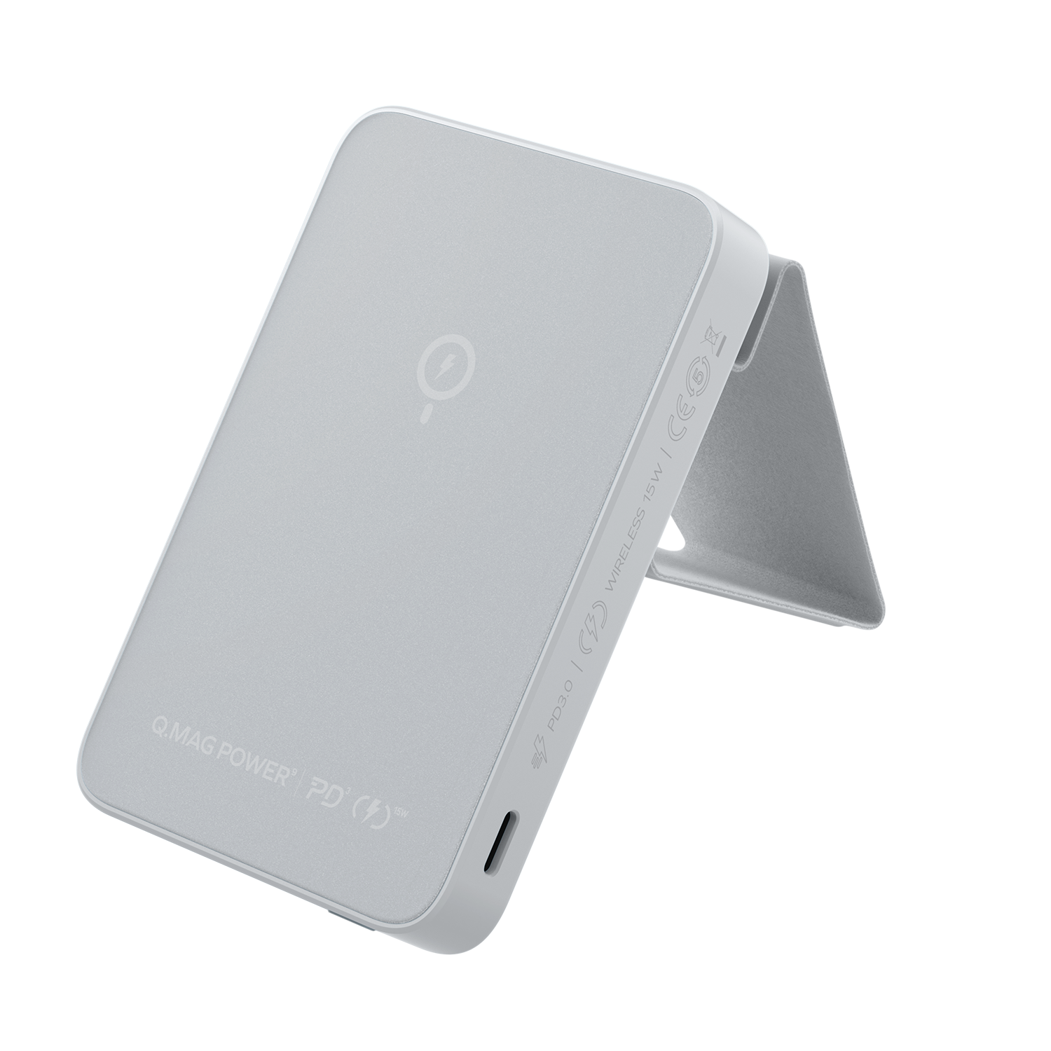 Q.Mag Power 9 Magnetic Wireless Battery Pack with Stand 5,000mAh