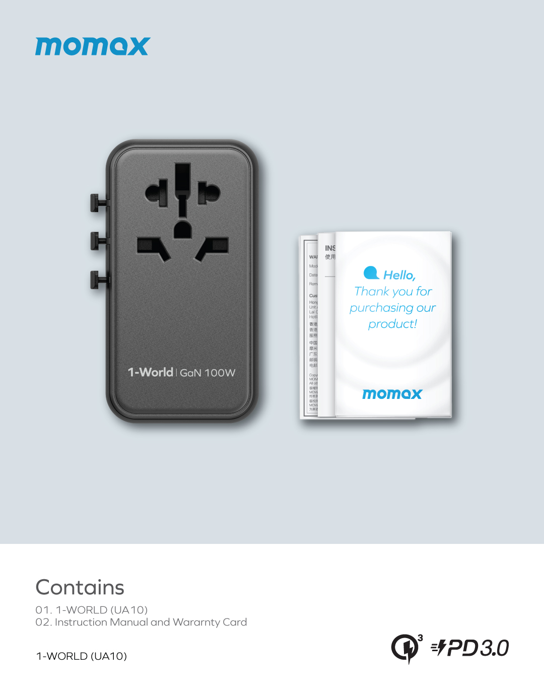 1-World Travel Adapter GaN (100W)