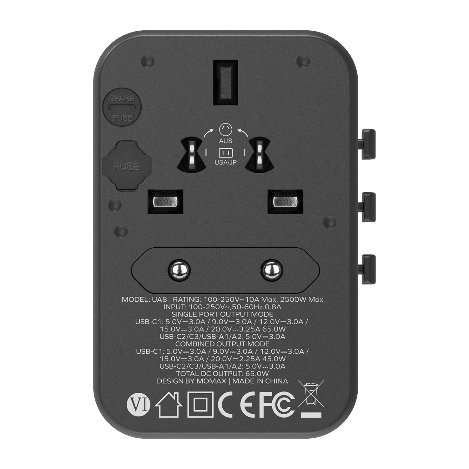 1-World Travel Adapter GaN (65W)