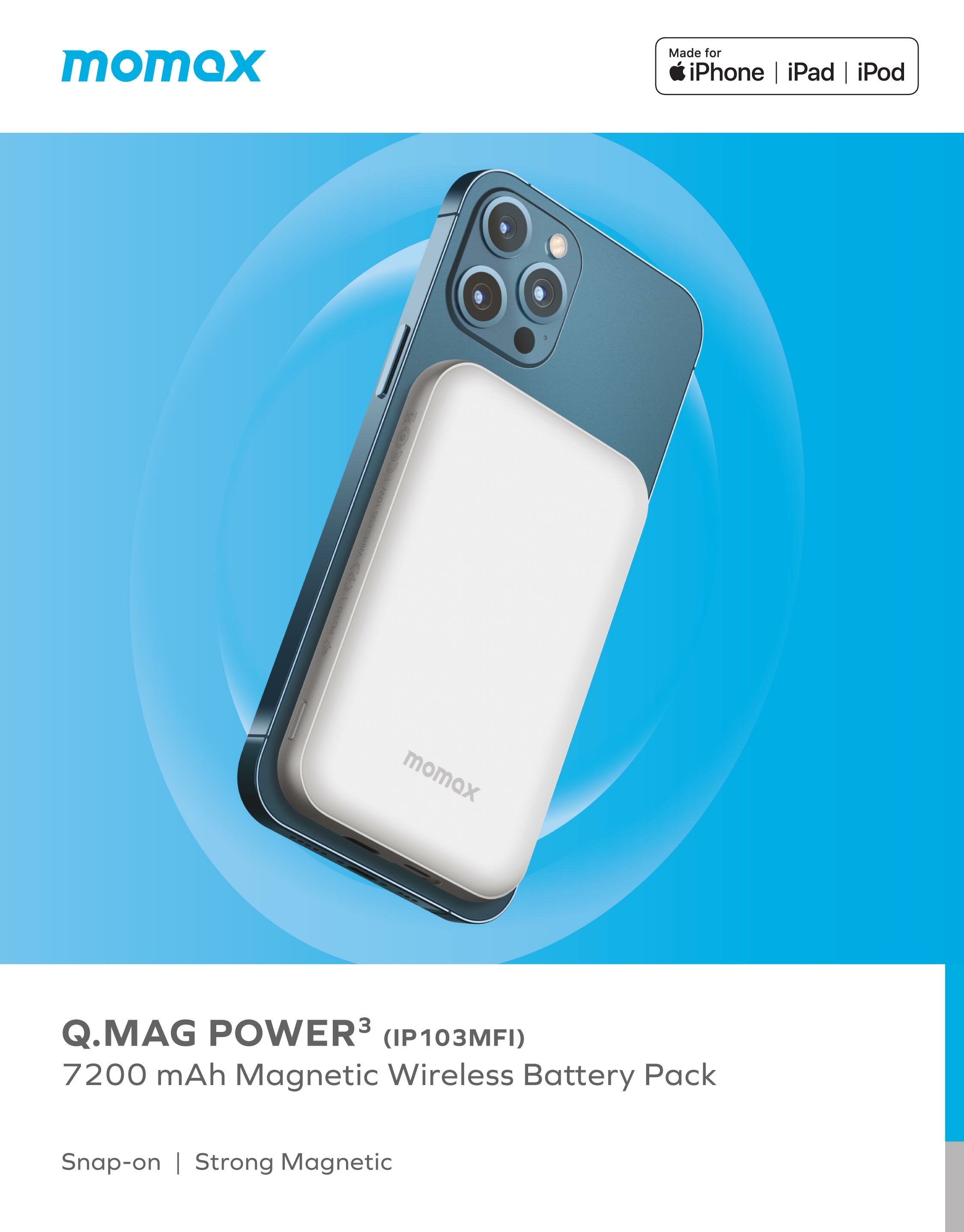 Q.Mag Power 3 Magnetic Wireless Battery Pack 7200mAh