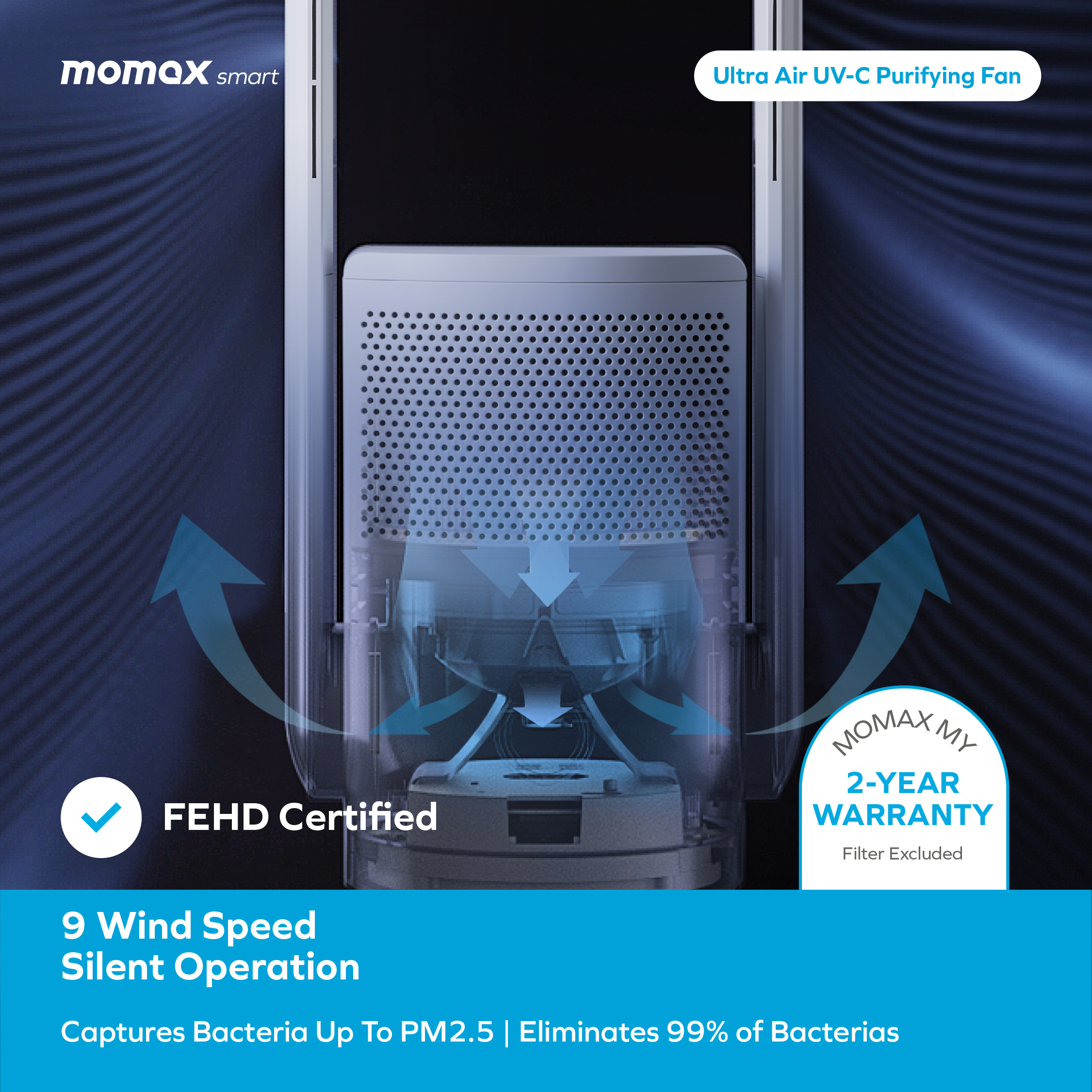 Ultra-Air IoT UV-C Purifying Fan