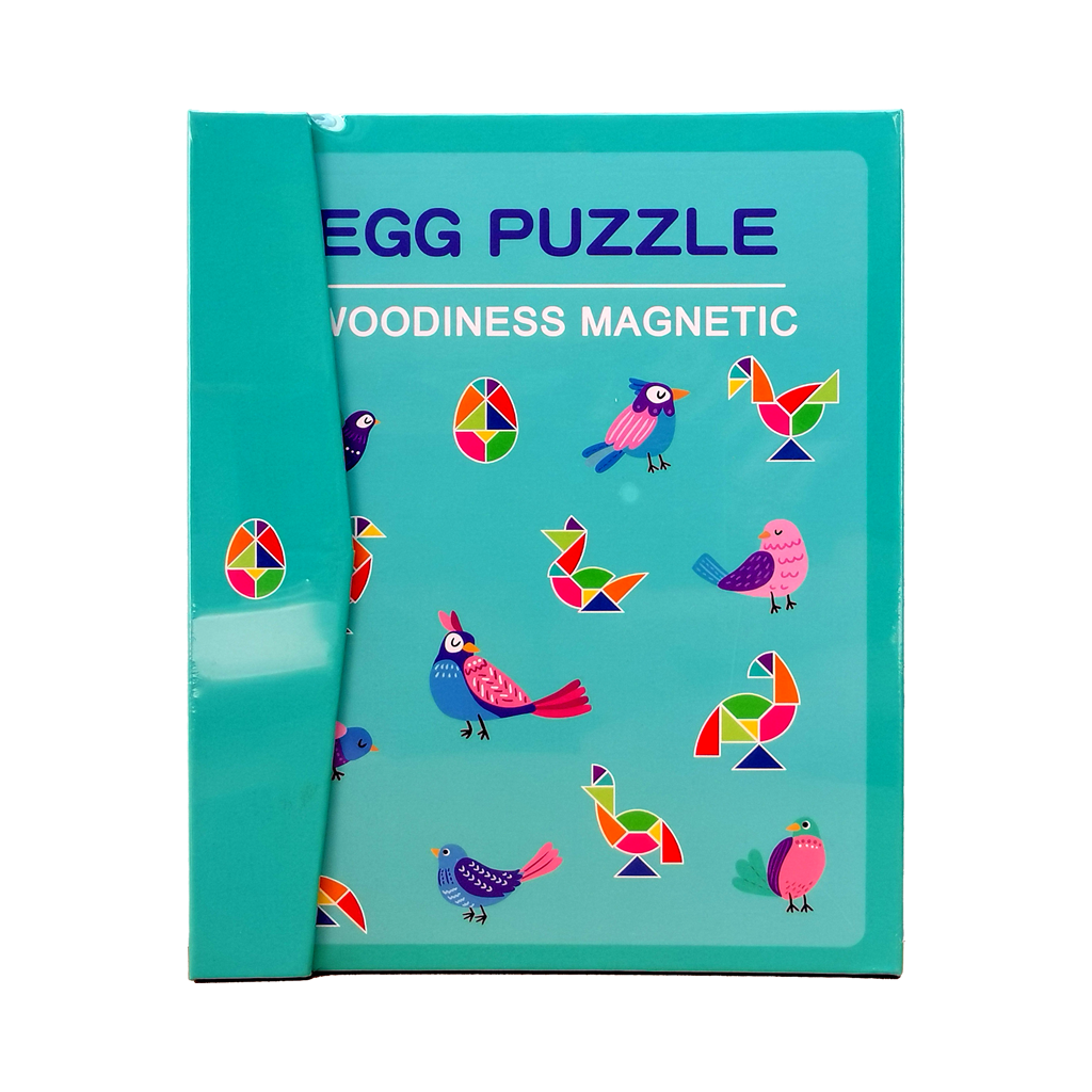 Wooden Tangram Puzzle Magnetic Book - Egg