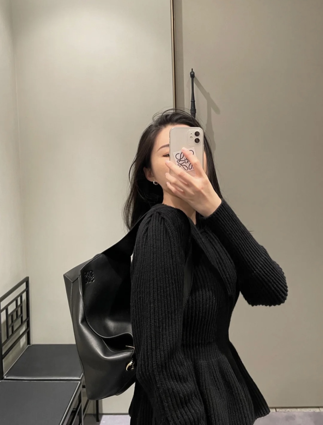 LOEWE罗意威Puzzle hobo腋下包 0673黑色