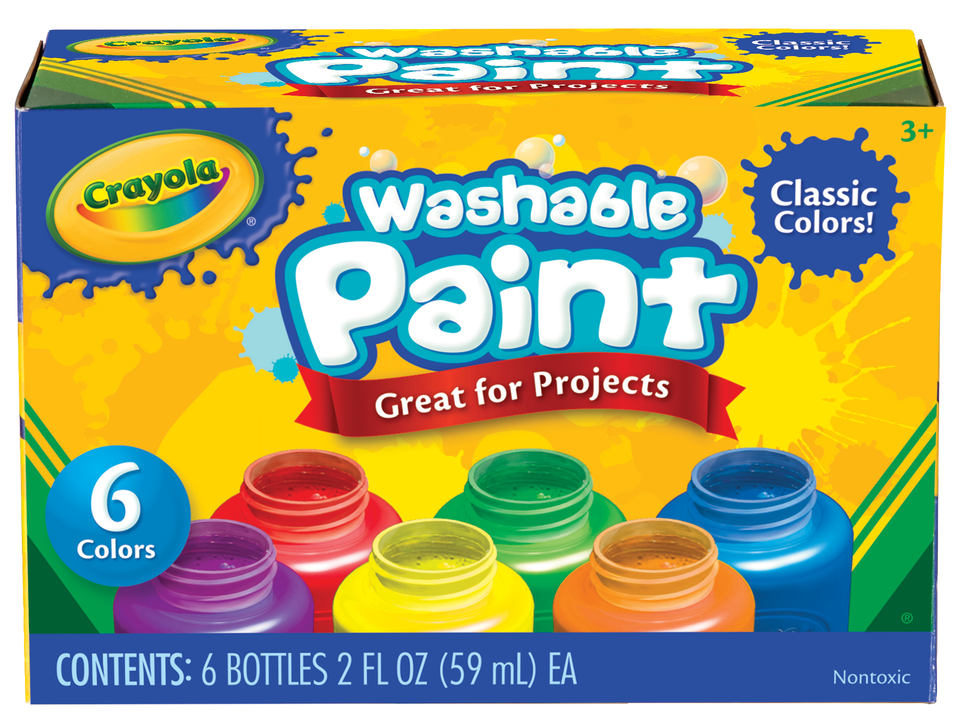 Crayola Washable Project Paint - 6 Colors