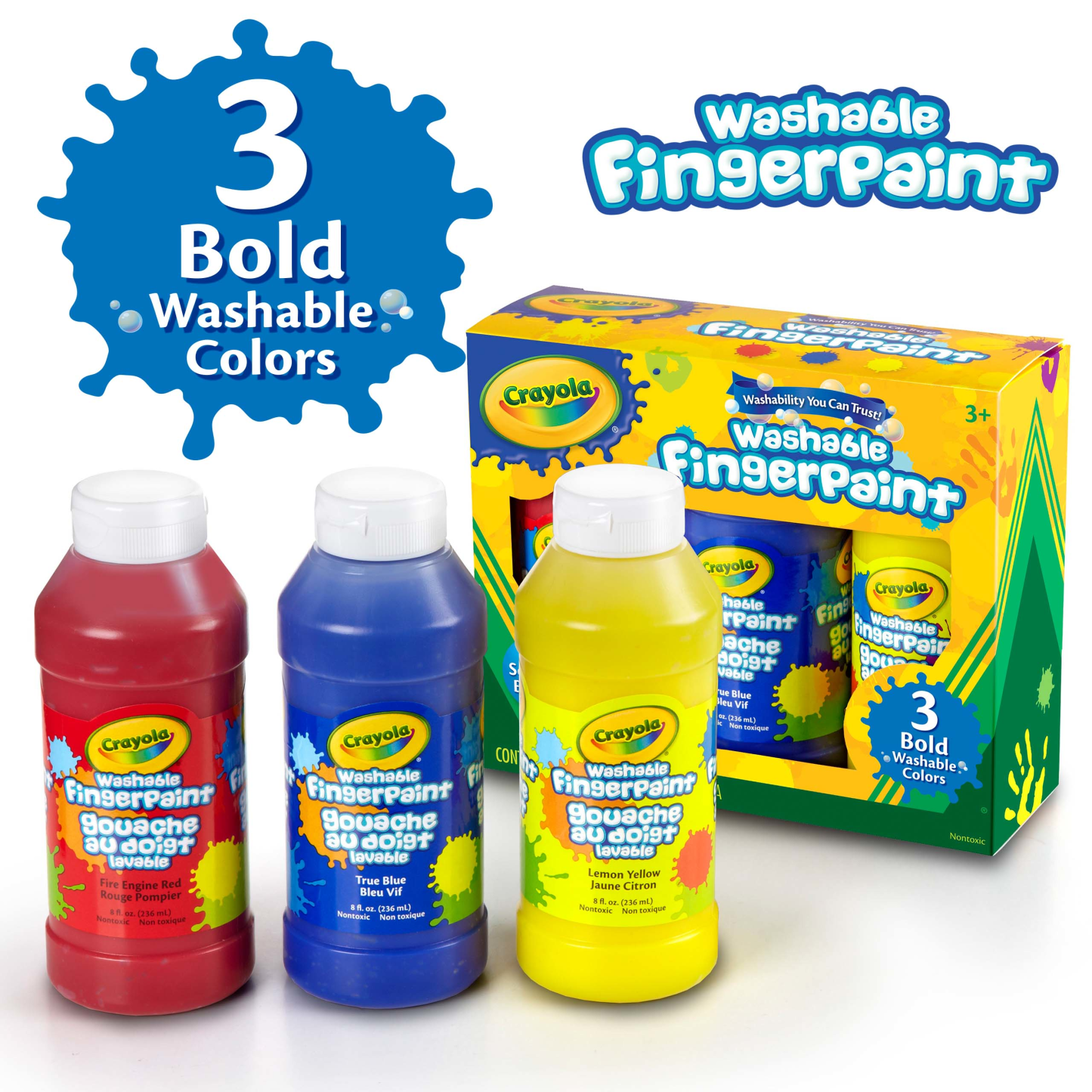 Crayola Washable Finger Paint - 3 Colors