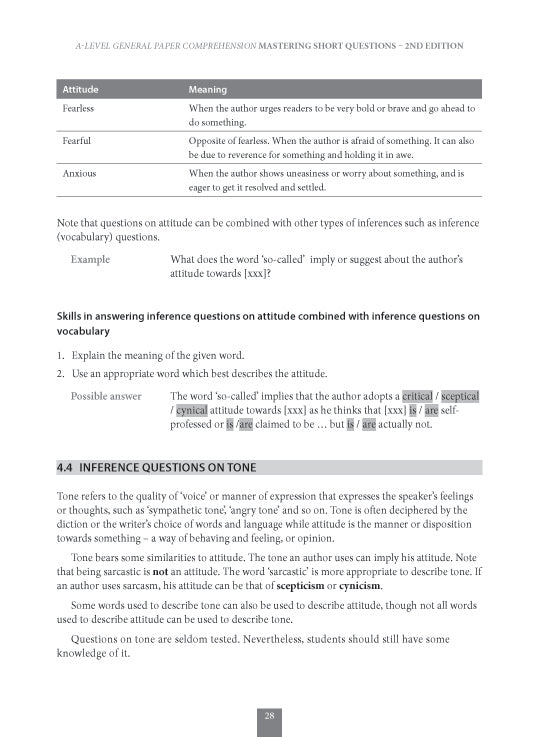 A-Level General Paper: Comprehension  Mastering Short Questions (2nd Edition)