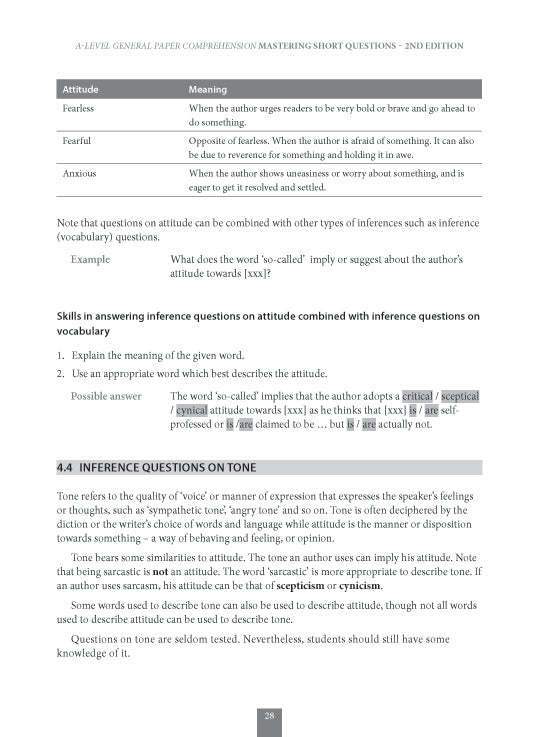 A-Level General Paper: Comprehension  Mastering Short Questions (2nd Edition)