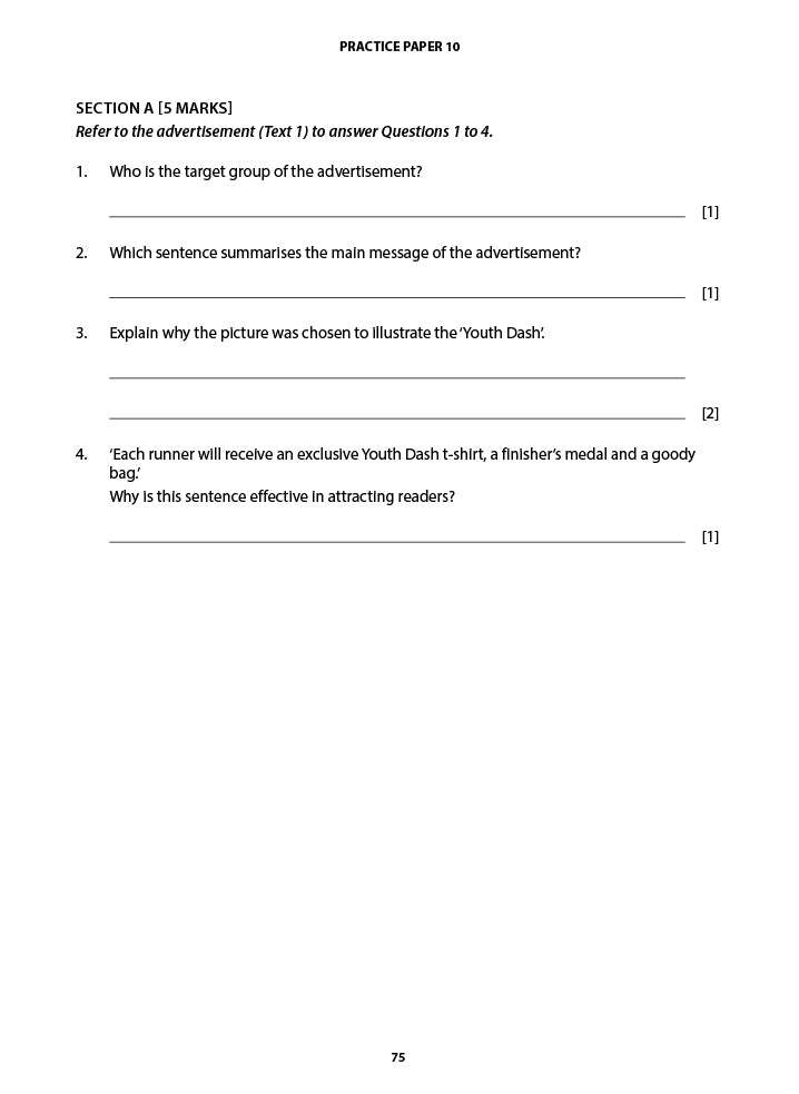English Comprehension Practice Papers Secondary 1