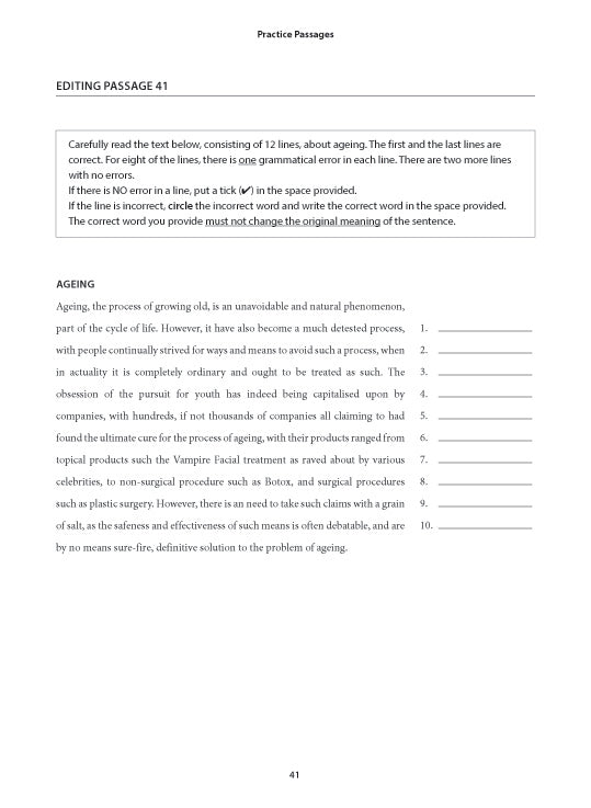 English Editing Practice Secondary 1 Express/Normal(Academic)